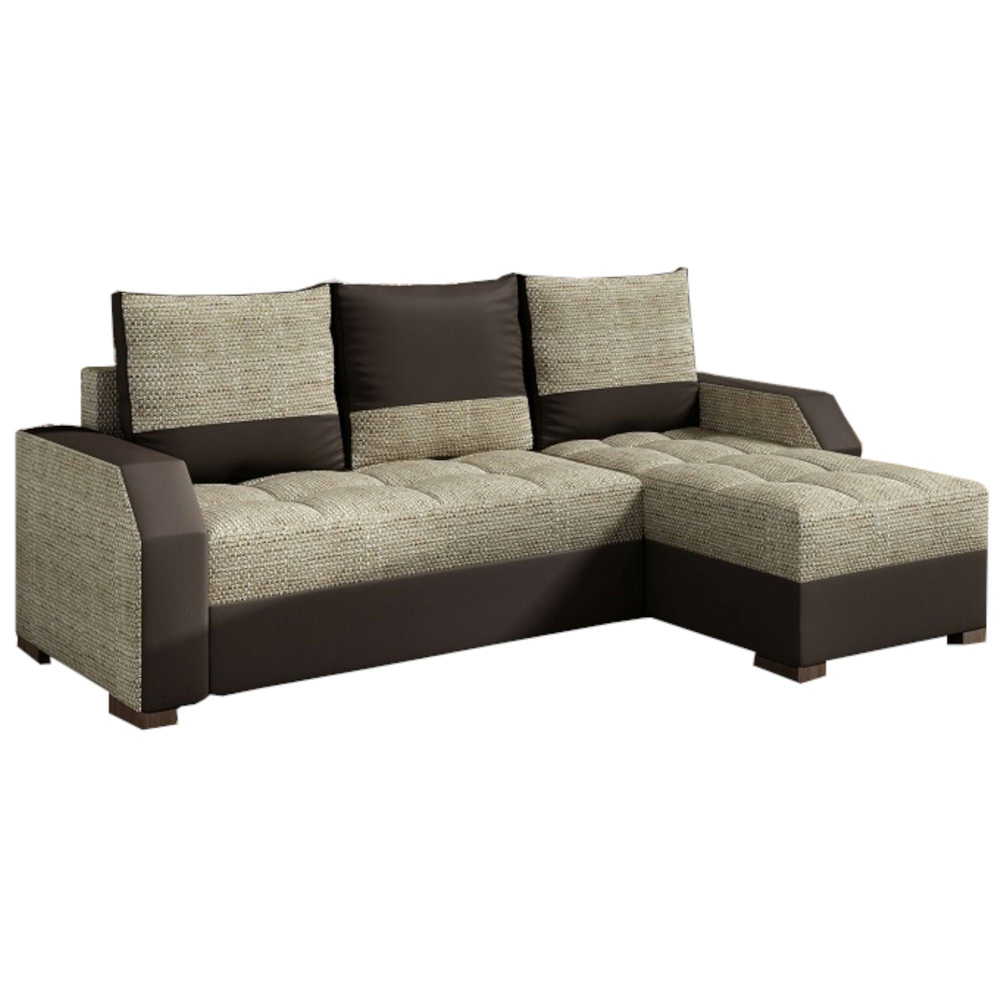 MOEBLO Ecksofa LORIS, Eckcouch mit Schlaffunktion mit zwei Bettkasten ...