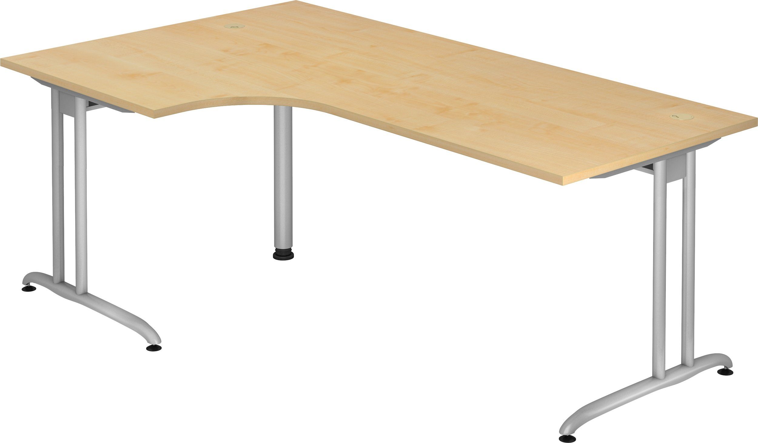 bümö Schreibtisch Schreibtisch Serie-B, Eckform: 200 x 120 cm - Dekor: Ahorn