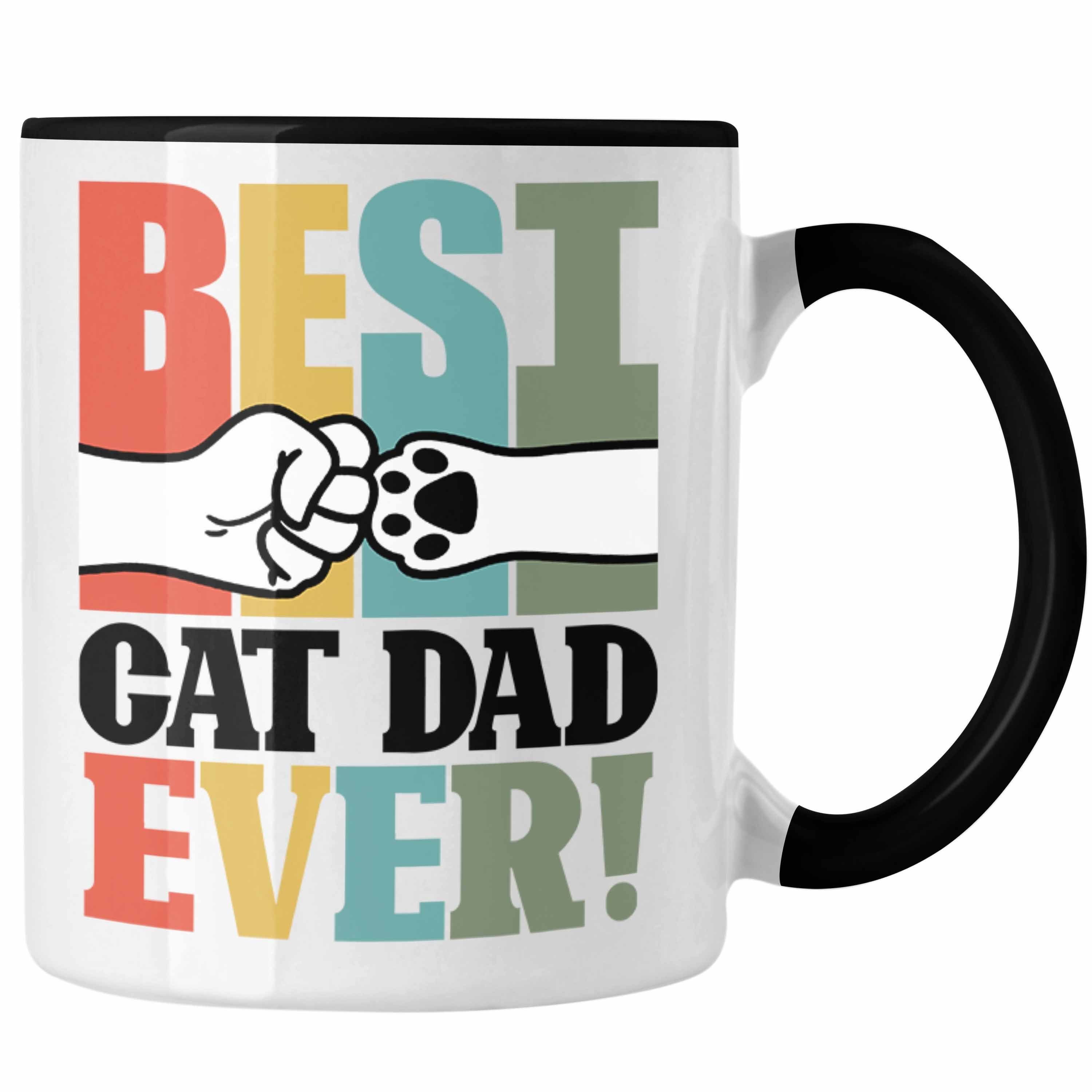 Trendation Tasse Geschenk für besten Katzenvater: "Best Cat Dad Ever" Tasse Vatertag