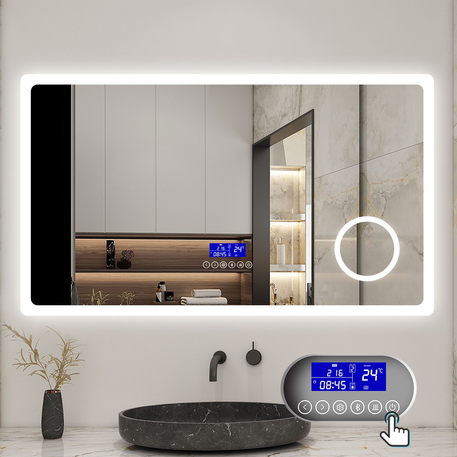 Aica Sanitär Badspiegel LED Spiegel Badezimmerspiegel Wandspiegel Dimmbar B günstig online kaufen