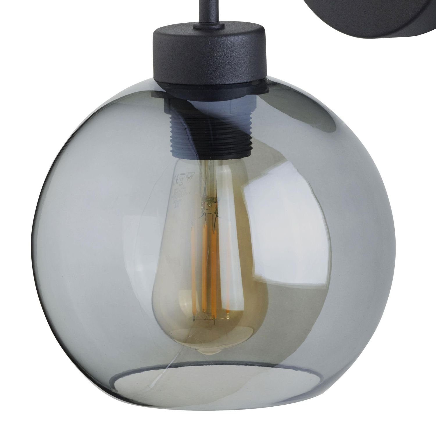 Wandlampe Graphit KANZENE, Lampe Moderne Licht-Erlebnisse Kugelschirm Schwarz Wandleuchte ohne Leuchtmittel, Wohnzimmer