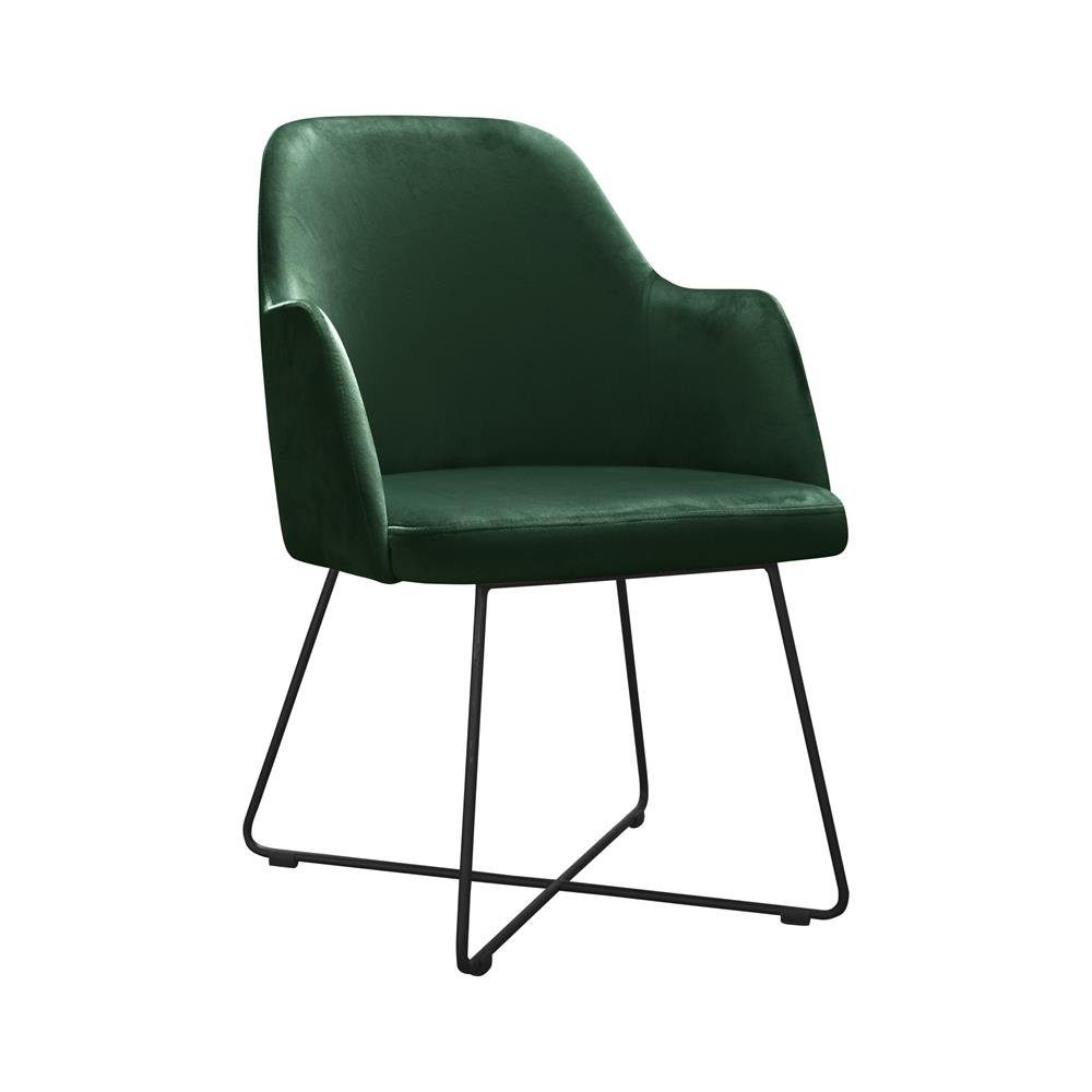 Textil Zimmer Polster Stuhl, Sitz Warte Stühle Ess Praxis JVmoebel Stuhl Stoff Grün Design Kanzlei