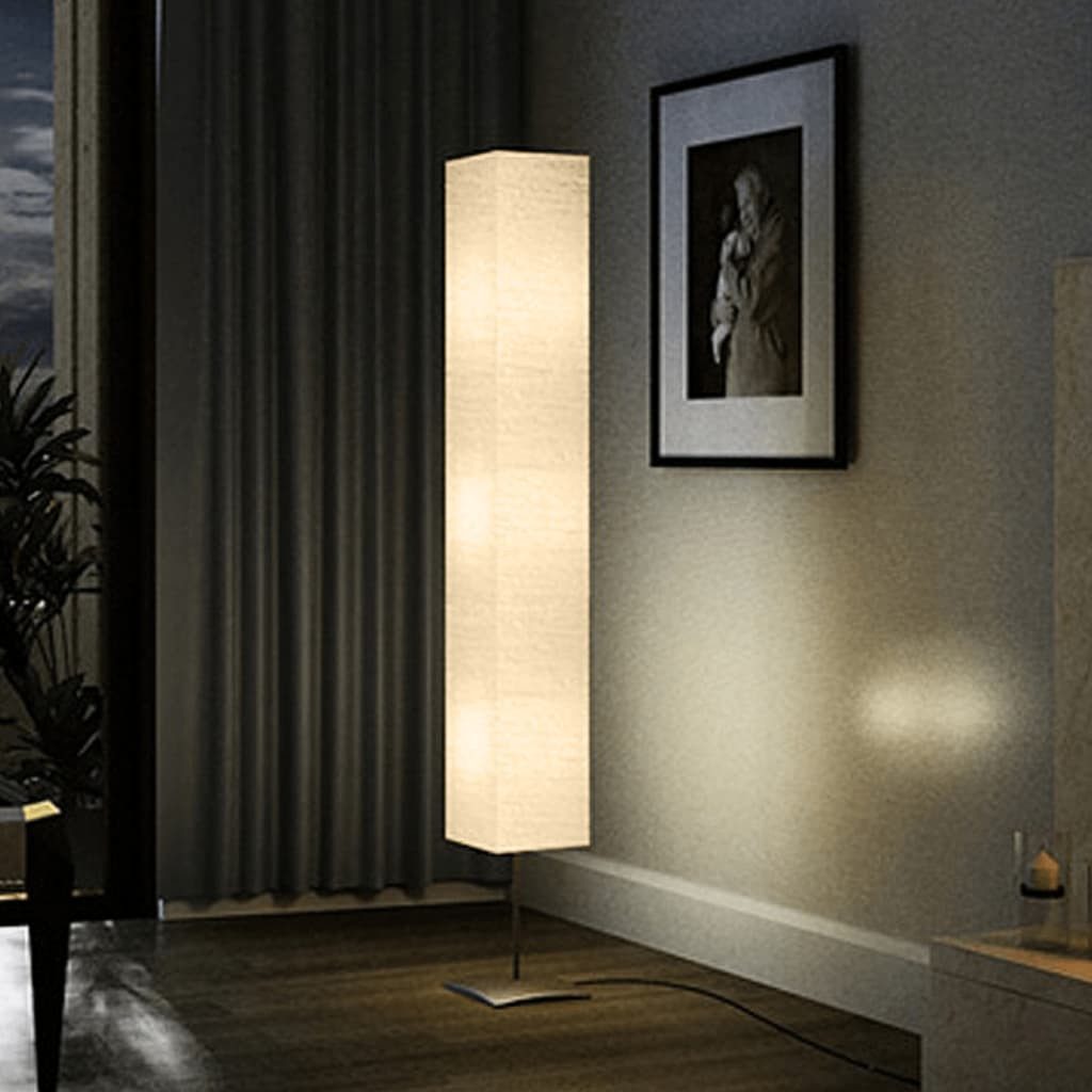 vidaXL Stehlampe 170 cm Standleuchte mit Stahlständer 170 cm Beige Reispapier Papierlam – Bild 2 von 4
