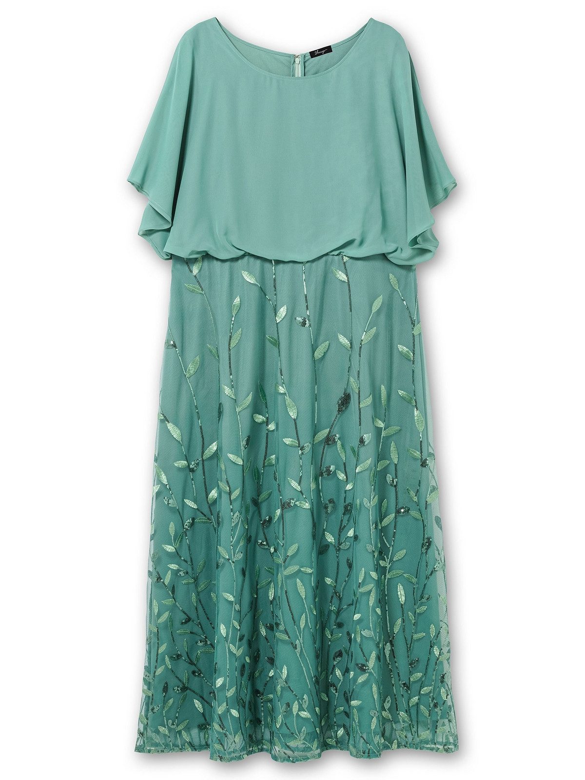 Sheego Abendkleid Große Größen mit Stickereien und Pailletten am Rock