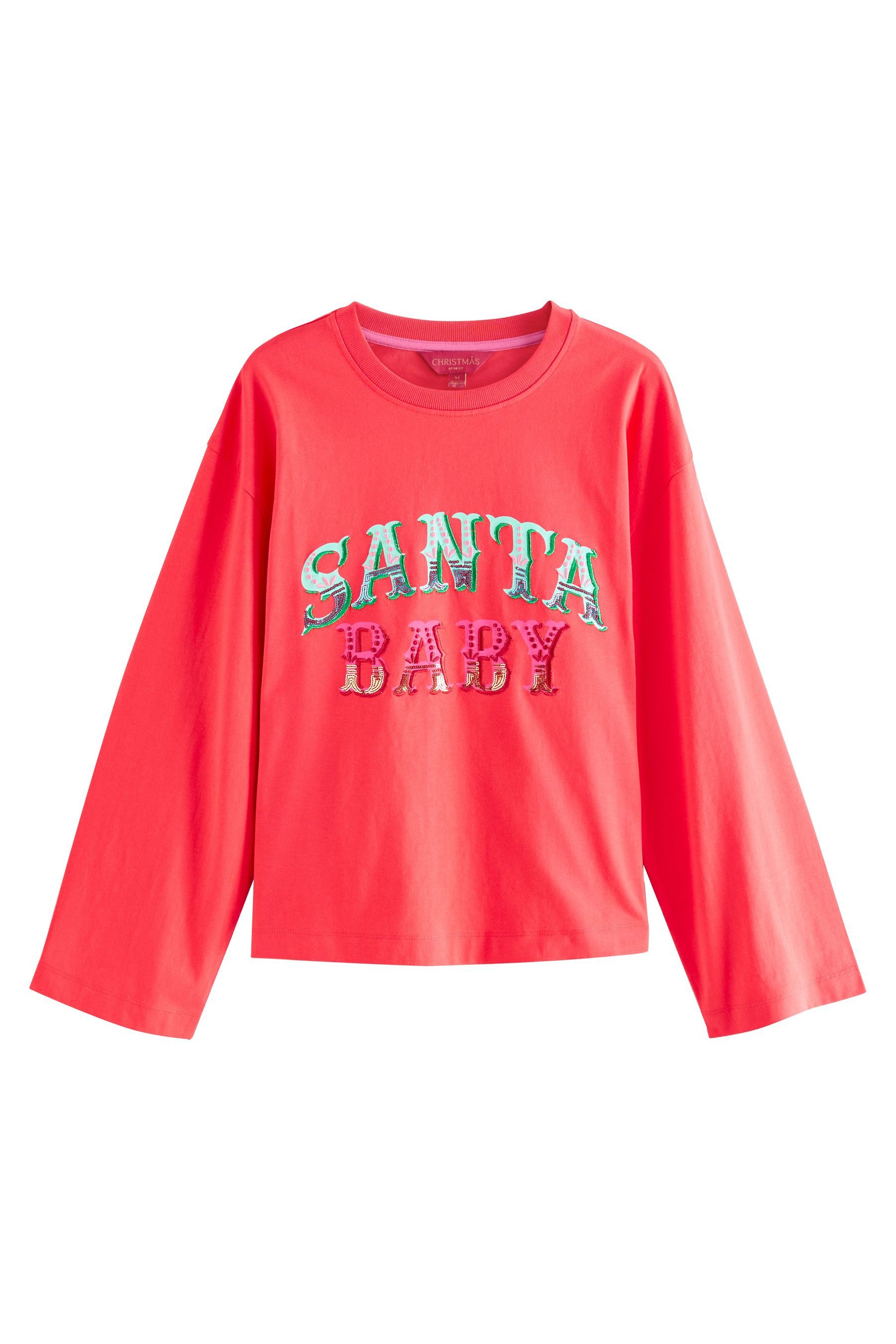 Next Langarmshirt Santa Baby langärmeliges Weihnachts-Shirt (1-tlg)