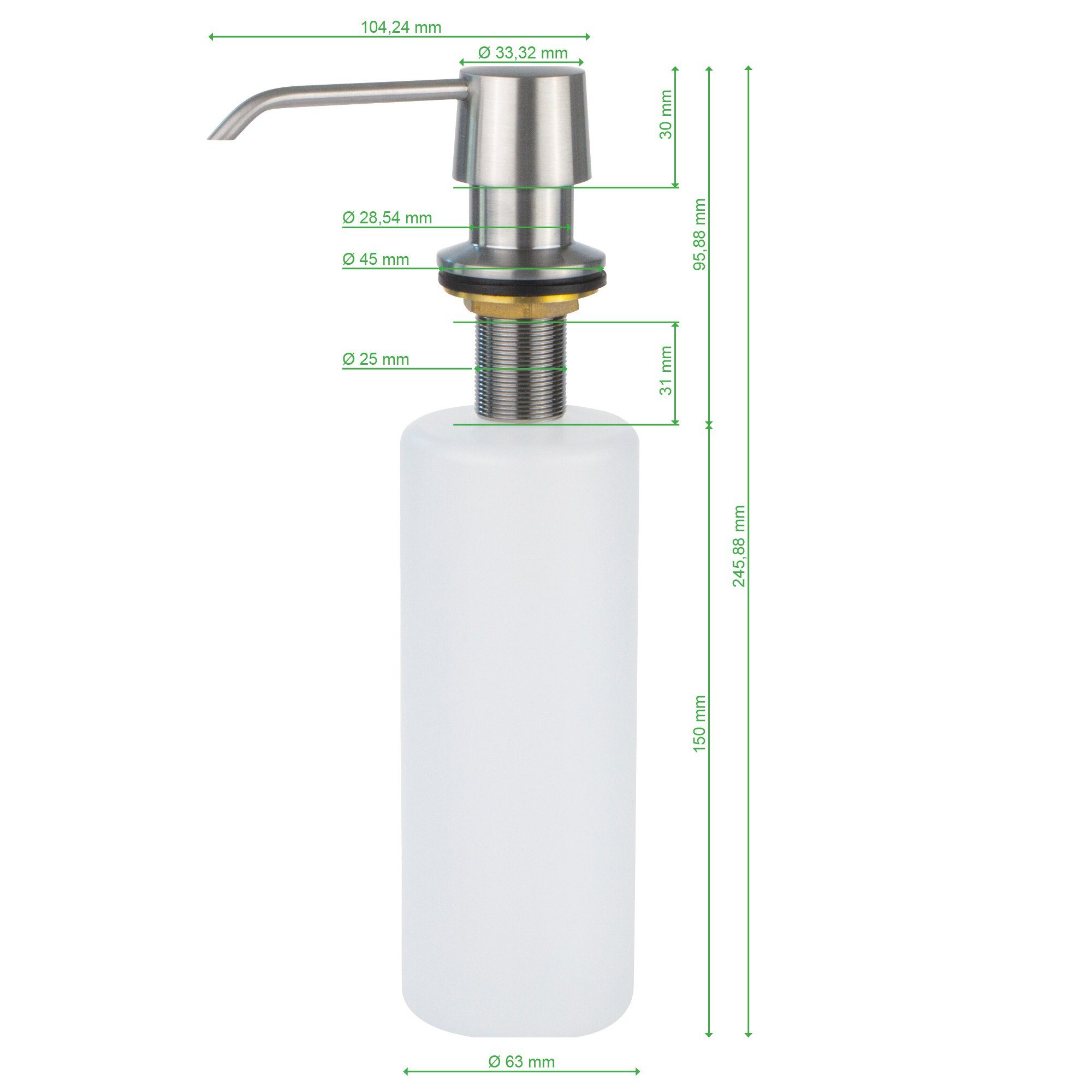 SANISMART Seifenspender SANISMART Einbau-Seifenspender T02 Messing Nickel s günstig online kaufen