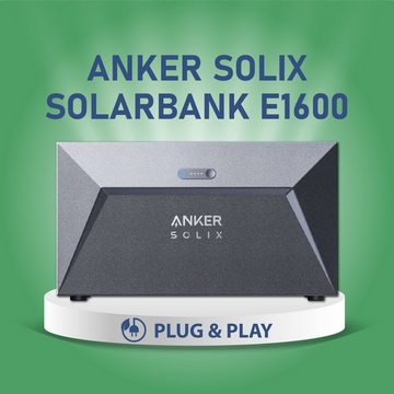Anker Anker SOLIX Solar Bank E1600 Batteriespeicher Solarbank Solar Panel, Für Balkonkraftwerk mit Speicher Solar Powerbank 1,6kWh Akkukapazität