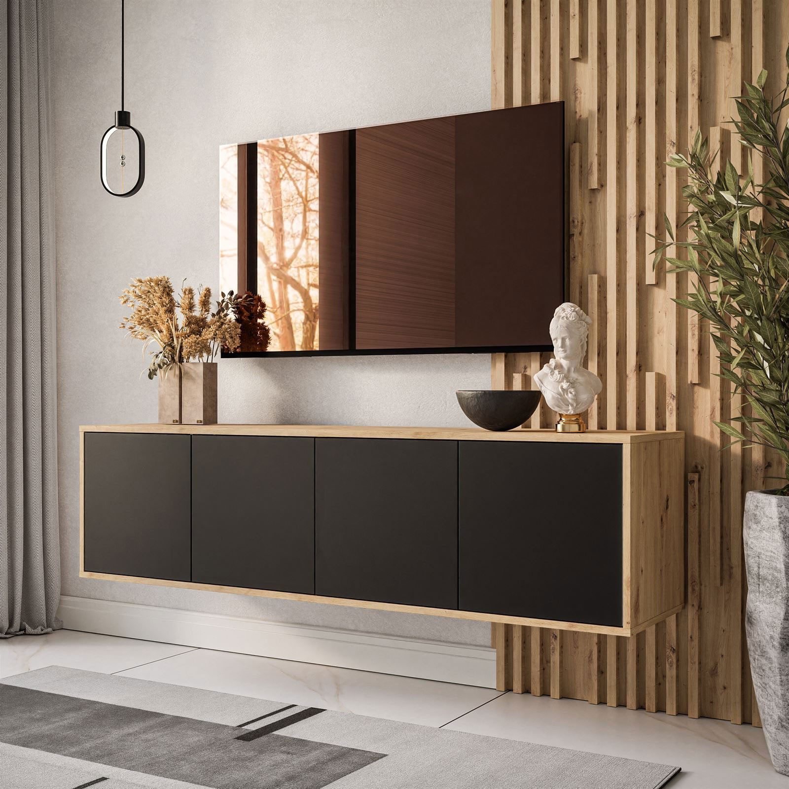 ALLHOUSE24 Lowboard MANDY Artisan Eiche - Wand & Standmontage, Fernsehtisch günstig online kaufen