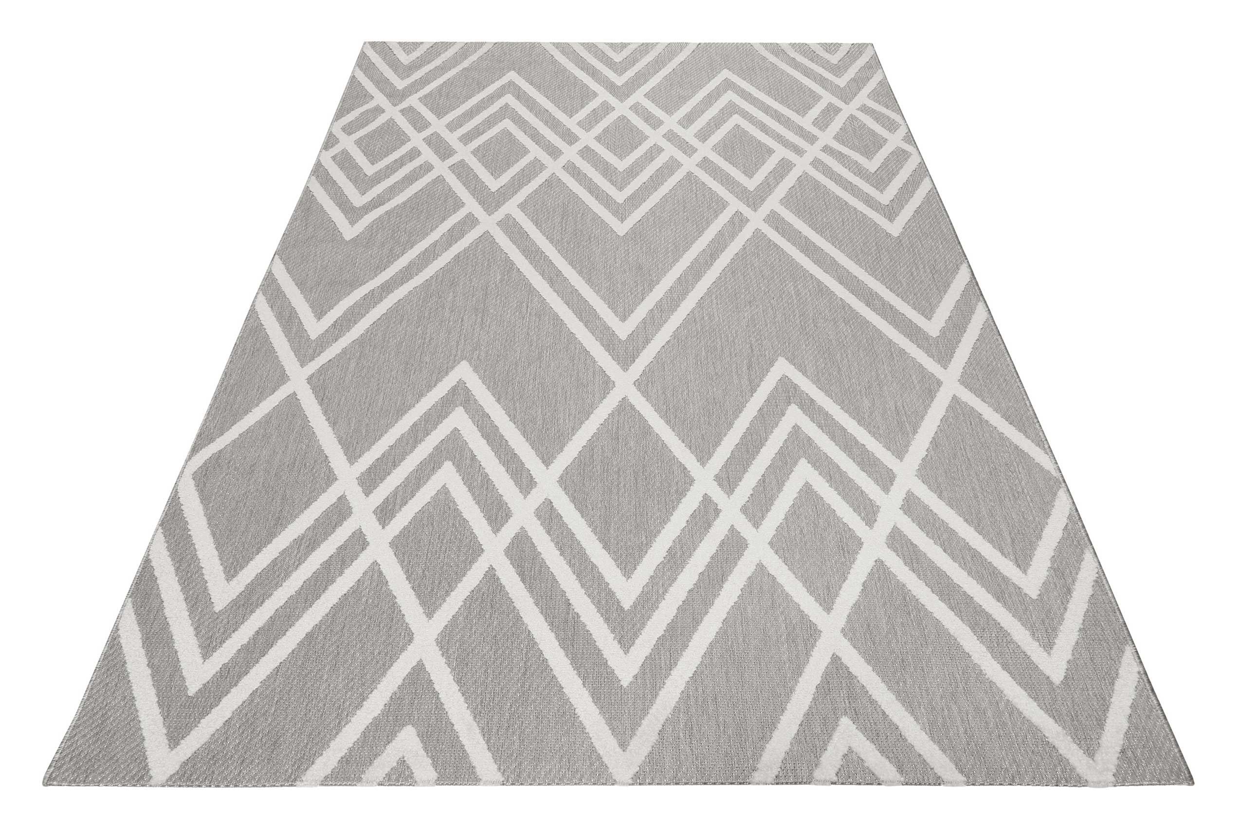 Esprit Outdoorteppich Rave, ESP-54228, rechteckig, Höhe: 6 mm, mit Hoch-Tief-Effekt, Rauten-Design, modern, robust, Terrasse, Küche