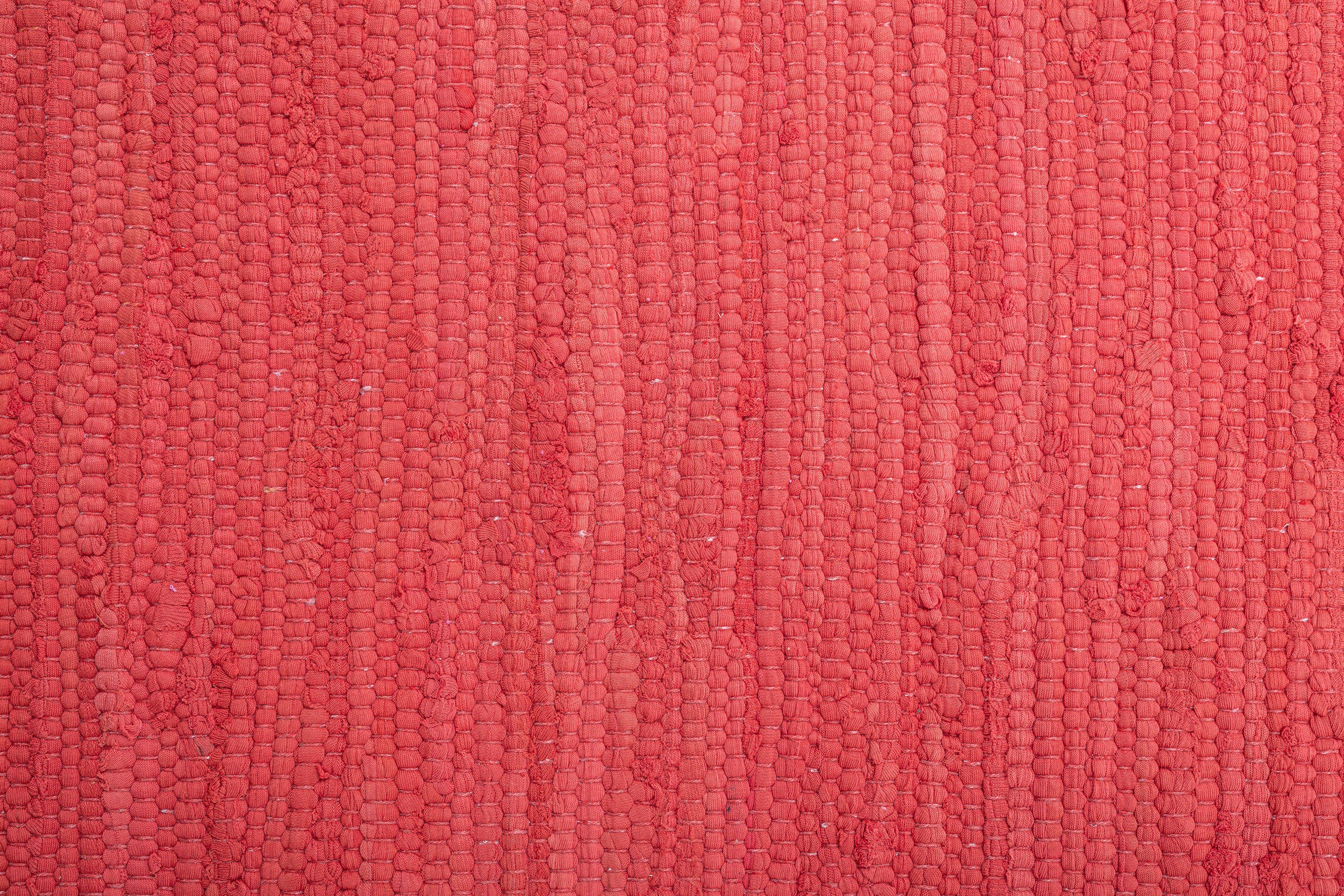 rot handgewebt, Handweb rechteckig, Teppich, Baumwolle, Cotton, 5 Happy Höhe: reine Flachgewebe, mm, Teppich mit THEKO, Fransen