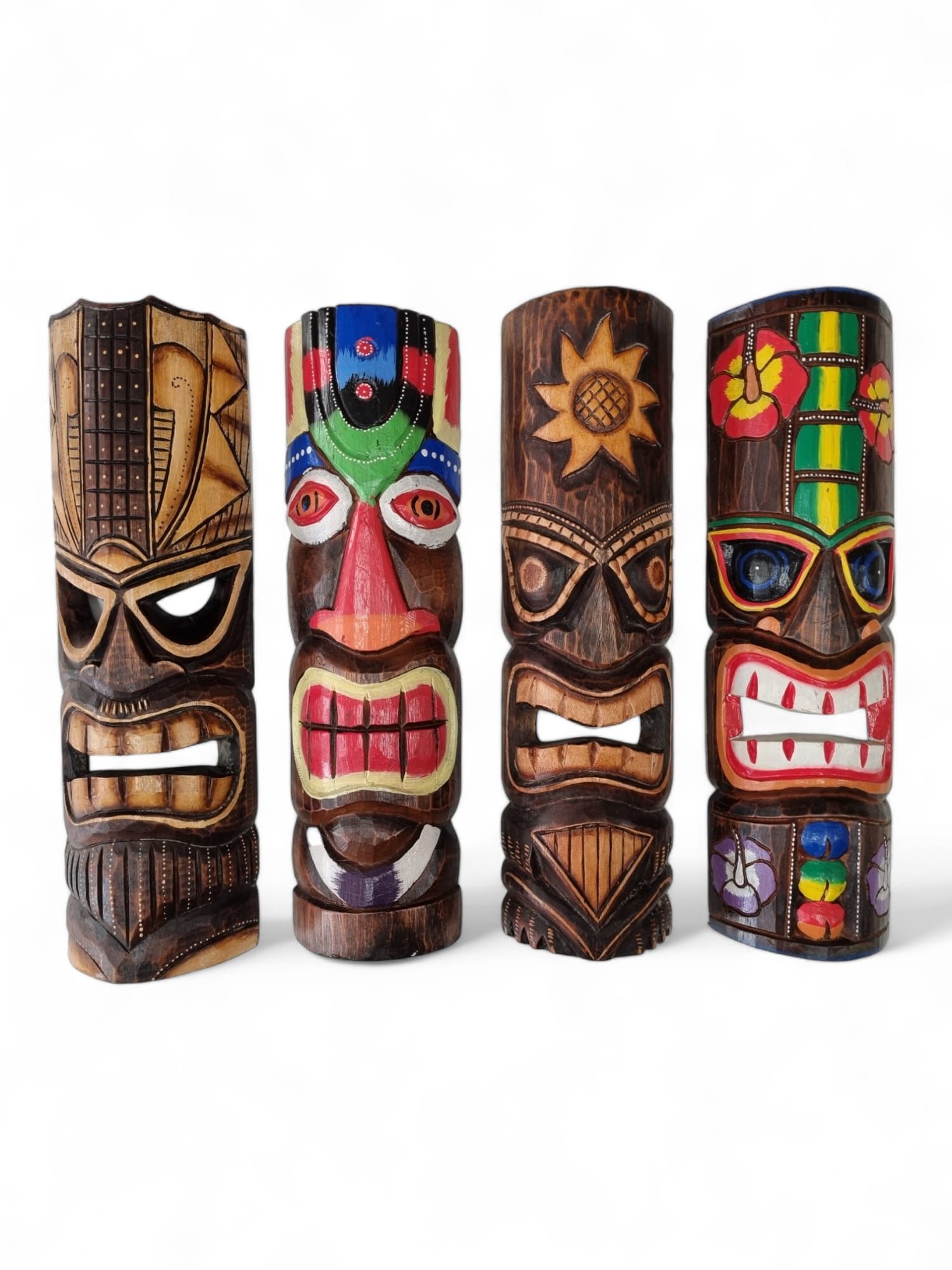 Kinaree Wanddekoobjekt TIKI Totem Wandmaske, Handbemalt, Unikate, Naturprodukt, Handgefertigt