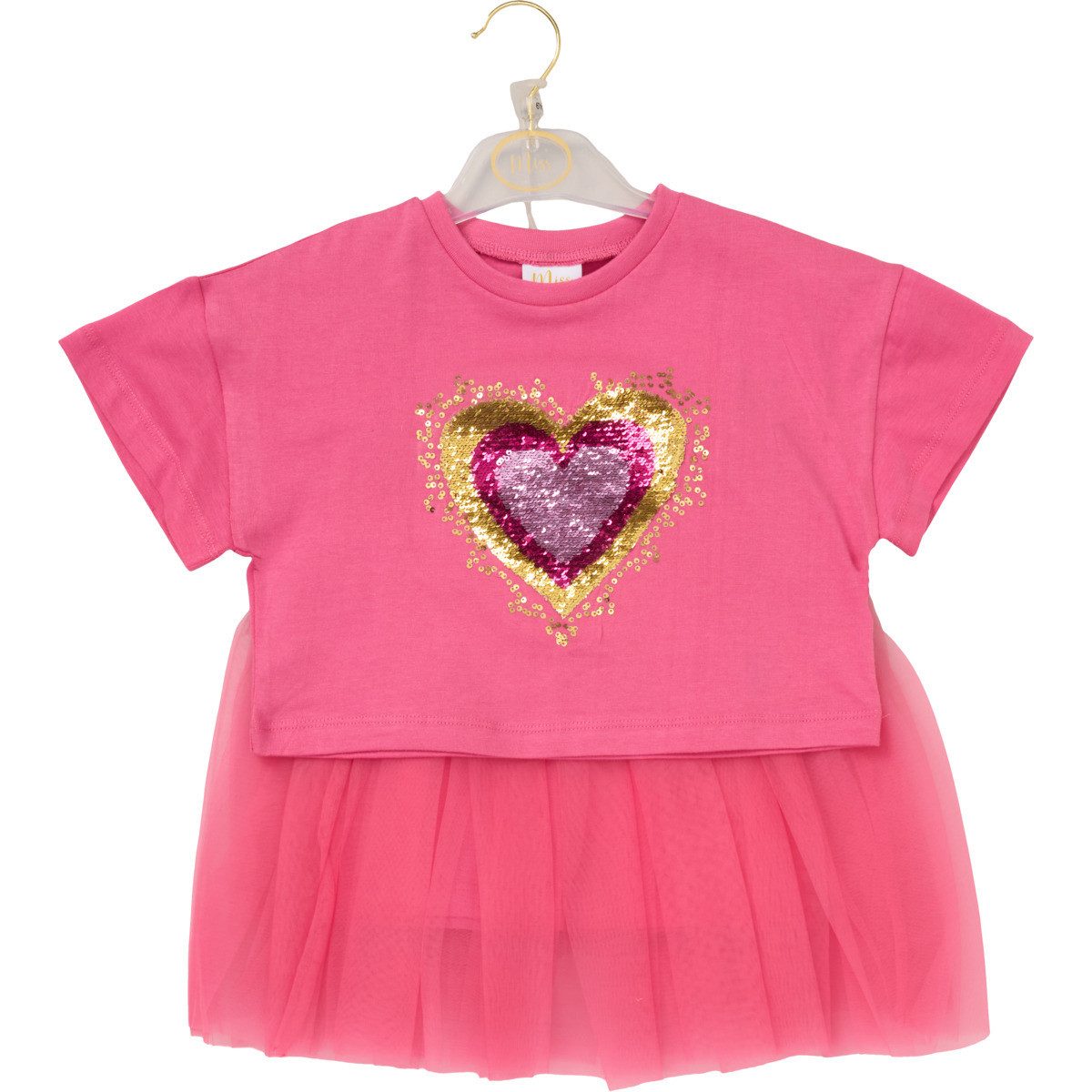 Miss Shirt & Rock Herz Mädchen, Unisex Kinder (2-tlg) Kinderset, Kinder Outfit, Kinder T-Shirt, Kinderrock, Zweiteiler