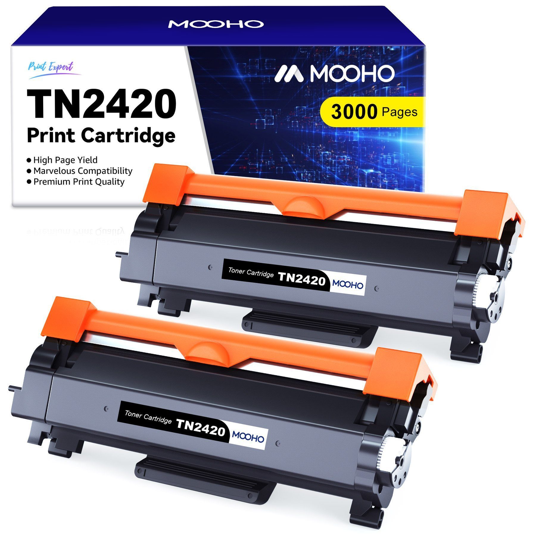 MOOHO Tonerpatrone kompatible für brother tn 2420 tn 2410 tn-2410 tn-2420, (für Brother HL-L2375DW HL-L2310D HL-L2370DN MFC-L2710DN MFC-L2730DW MFC-L2750DW DCP-L2537DW DCP-L2550DN), HL-L2350DW MFC-L2710DW DCP-L2530DW DCP-L2510D