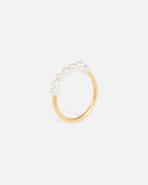 Pernille Corydon Perlenring Ocean Treasure Ring Damen, Silber 925, 18 Karat vergoldet