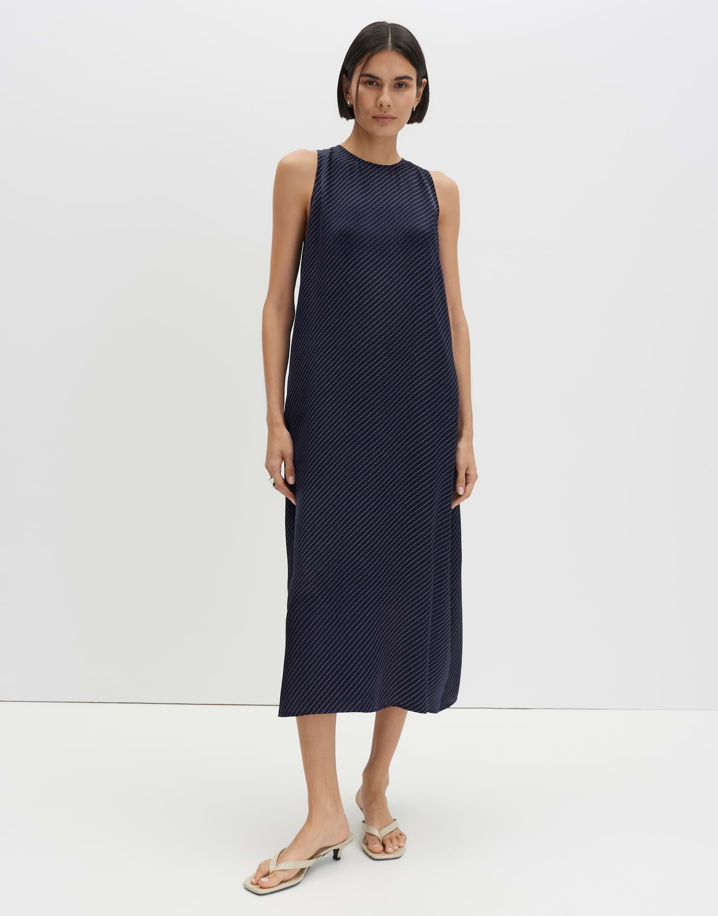 someday Midikleid Quline aus Satin mit Nadelstreifen Dezenter Glanz für elegante Styles