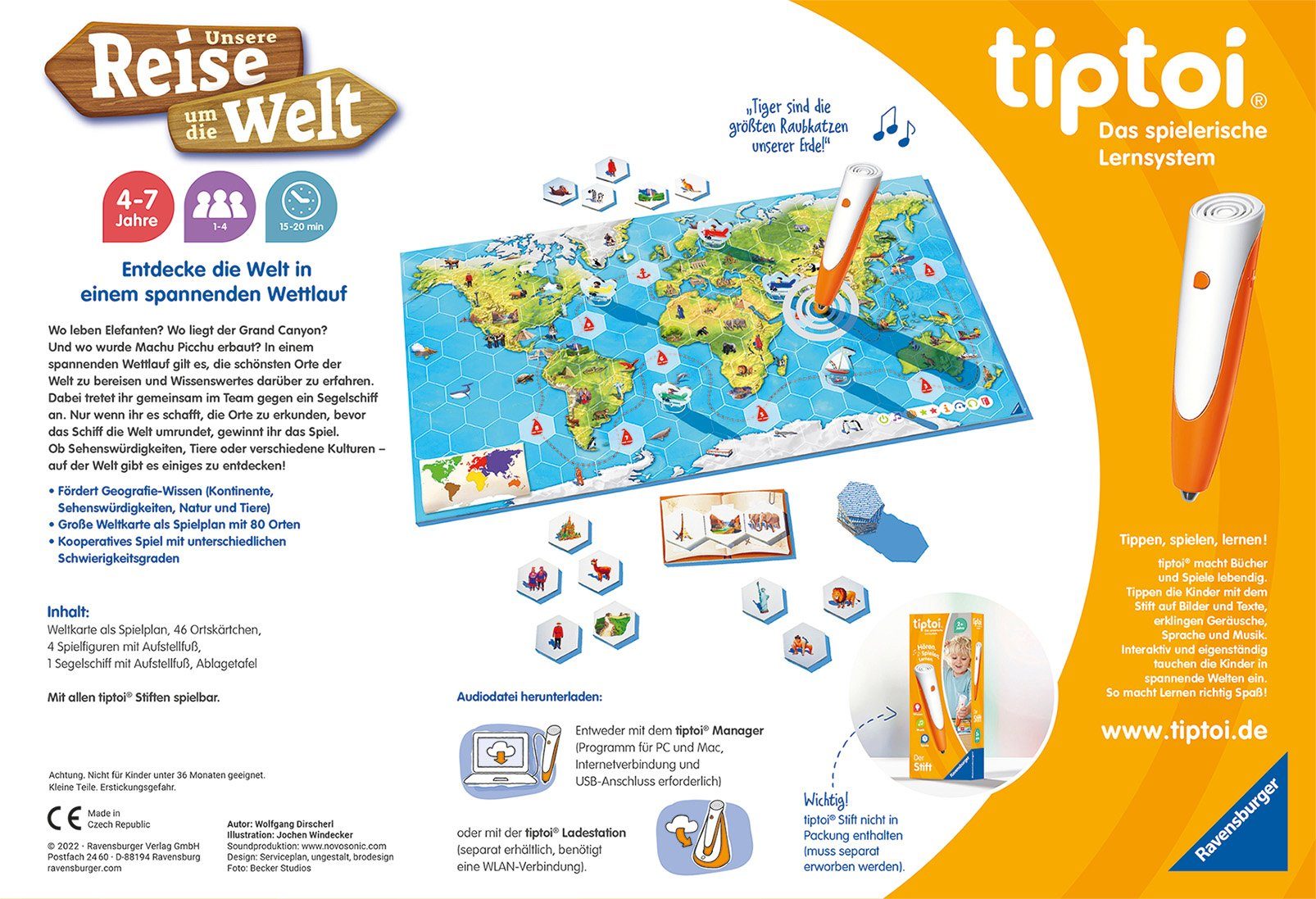 Ravensburger Spiel tiptoi® Unsere Reise um die Welt, Made in Europe – Bild 4 von 4