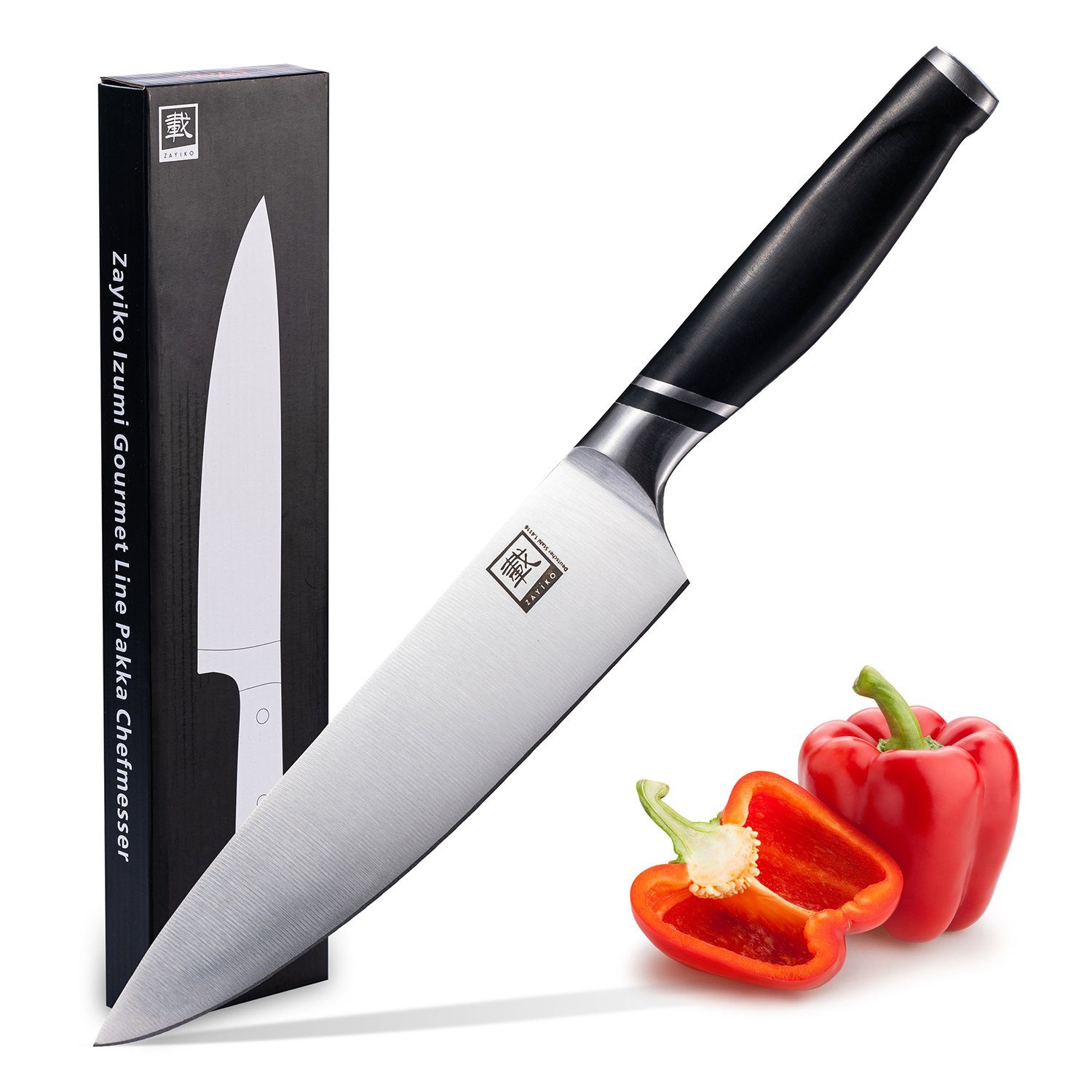 ZAYIKO Universalküchenmesser NAMI Chefmesser Küchenmesser 20 cm Edelstahlklinge mit ABS Griff, Deutscher Edelstahl 1.4116