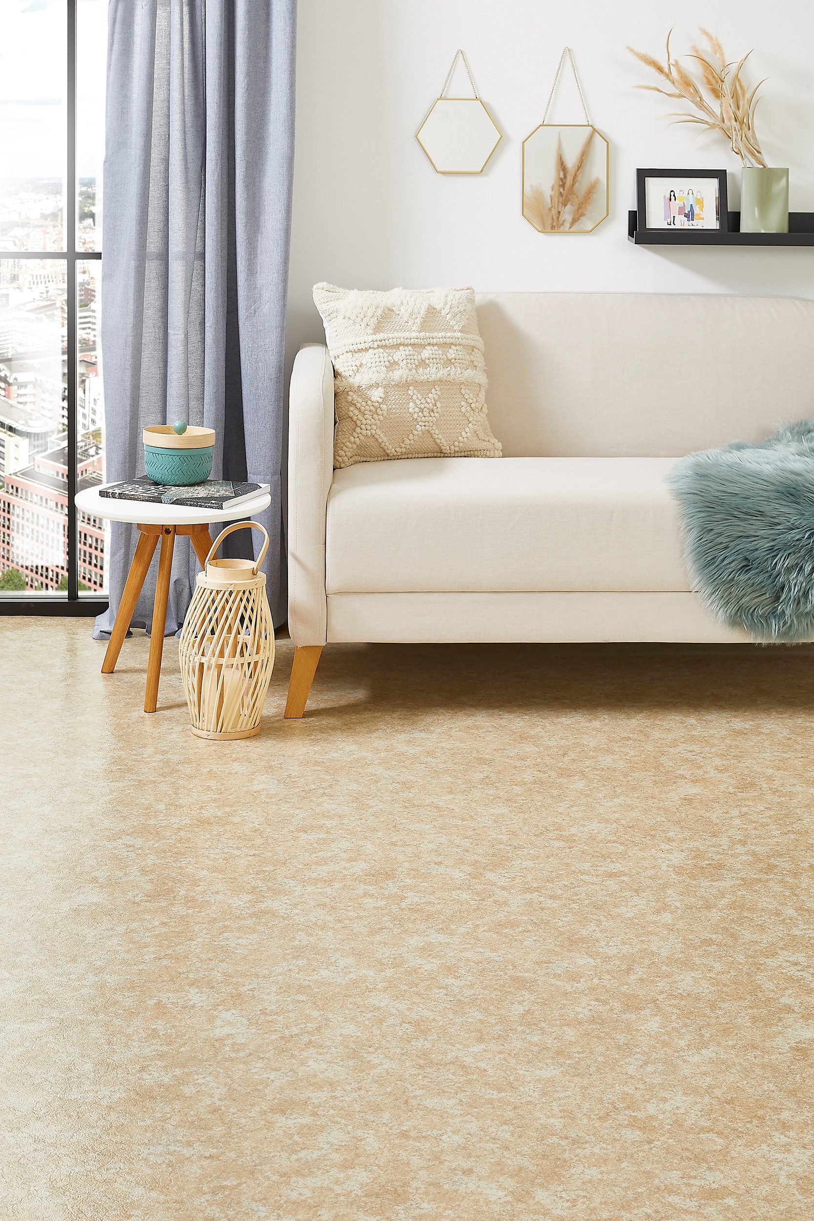 misento Vinylboden Colored in Naturstein-Optik, für Feuchtraum- und Privatbereiche, PVC Bodenbelag Meterware 200 cm breit, Stärke 2 mm