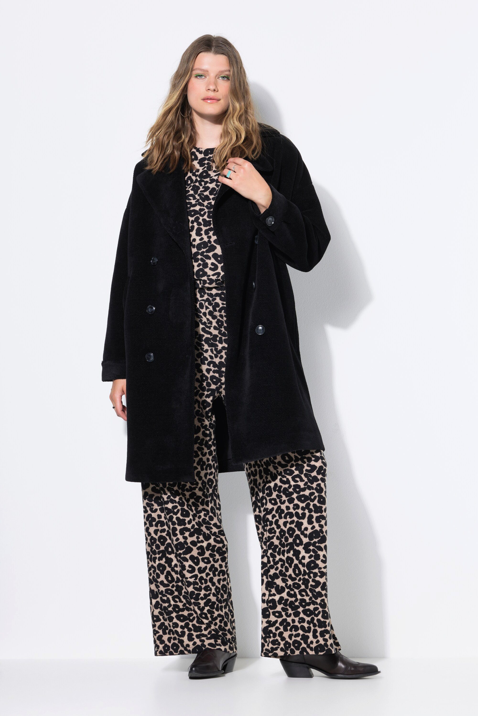 Studio Untold Wintermantel Mantel oversized Doppelreiher Reverskragen günstig online kaufen