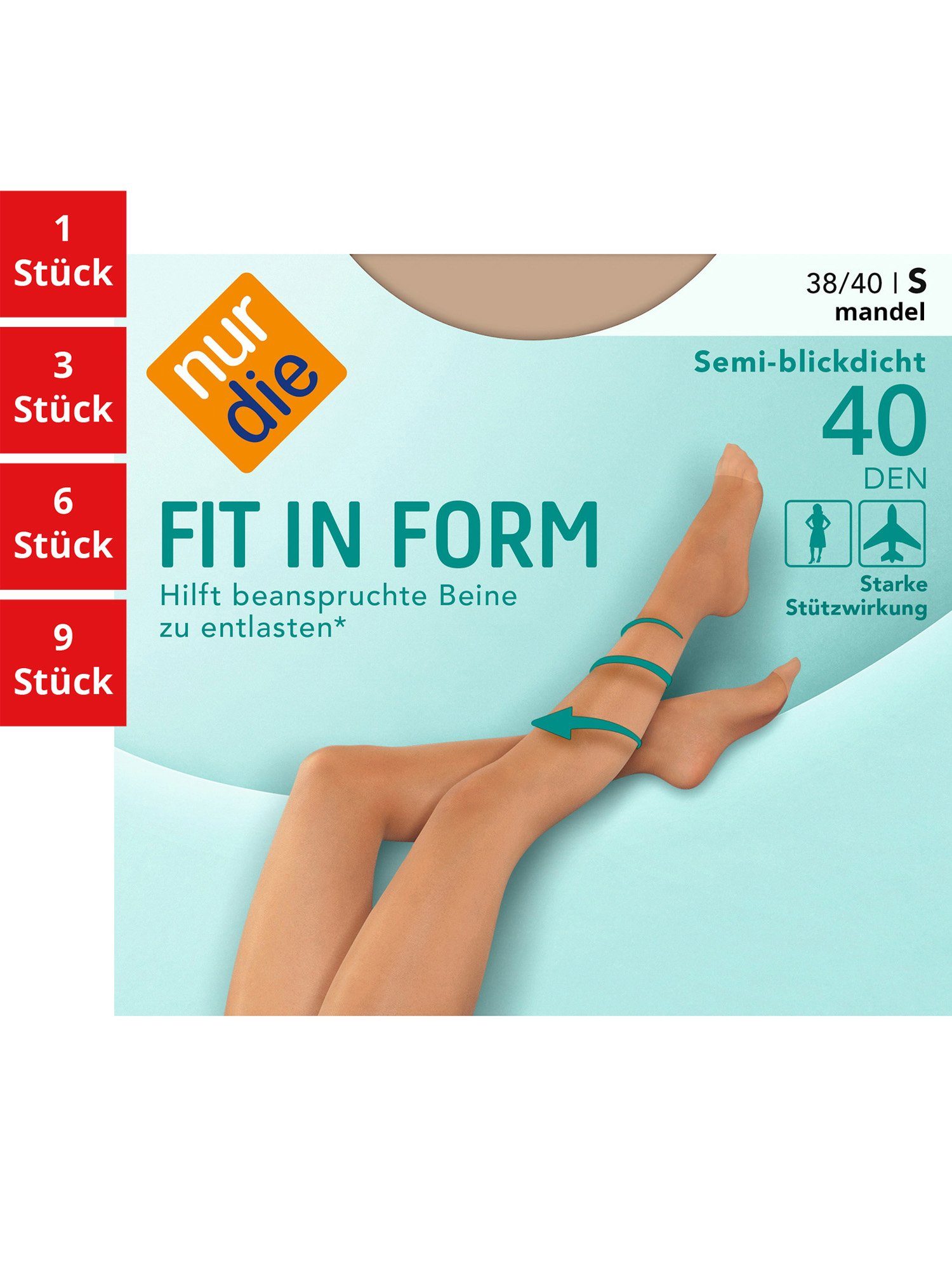 Feinstrumpfhose Fit in Form 40 DEN Damen
