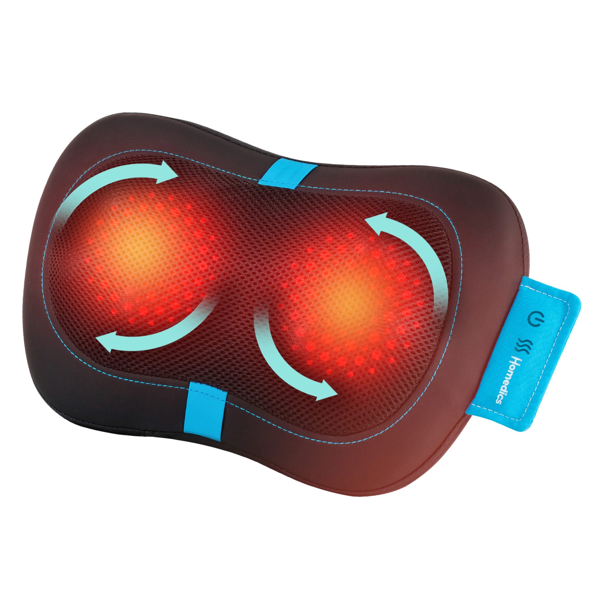 HOMEDICS Shiatsu-Massagekissen SP-50H Portable Shiatsu Pillow Massagekissen Nackenmassage, kabellos, Rotation im und gegen Uhrzeigersinn, bis zu 1 Std. Laufzeit