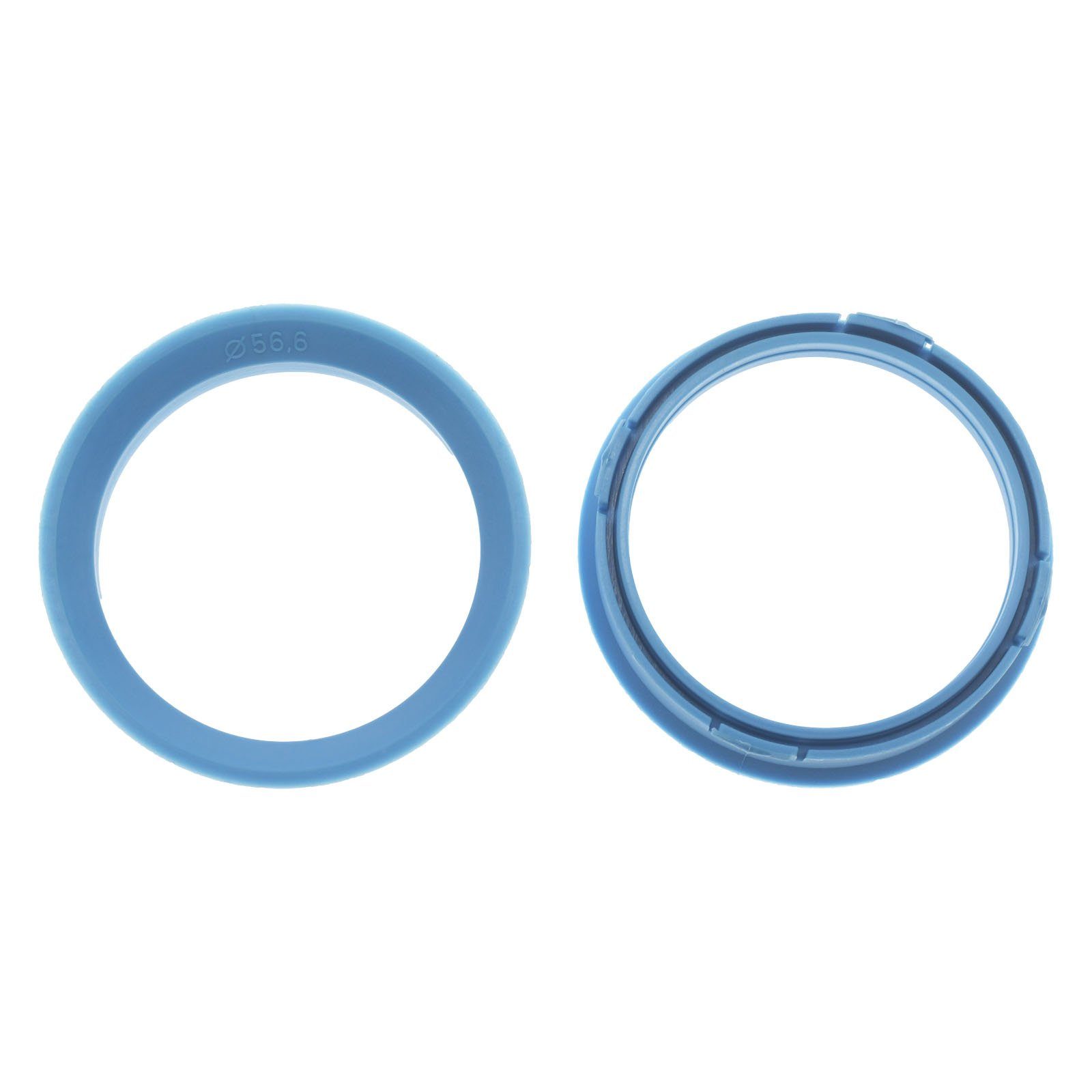 BRANDT AUTOMOTIVE Reifenstift 4X Zentrierringe Hellblau Felgen Ringe + 1x Reifen Kreide Fett Stift, Maße: 66,6 x 56,6 mm