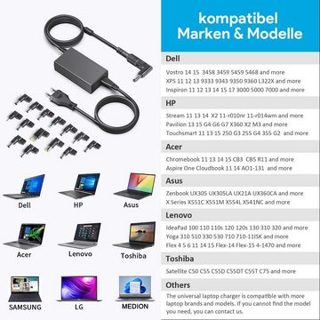 HKY 65W 13-in-1 Universal Netzteil Notebook-Netzteil (für Acer Dell Fujitsu Siemens LG Lenovo Toshiba Medion HP ASUS)
