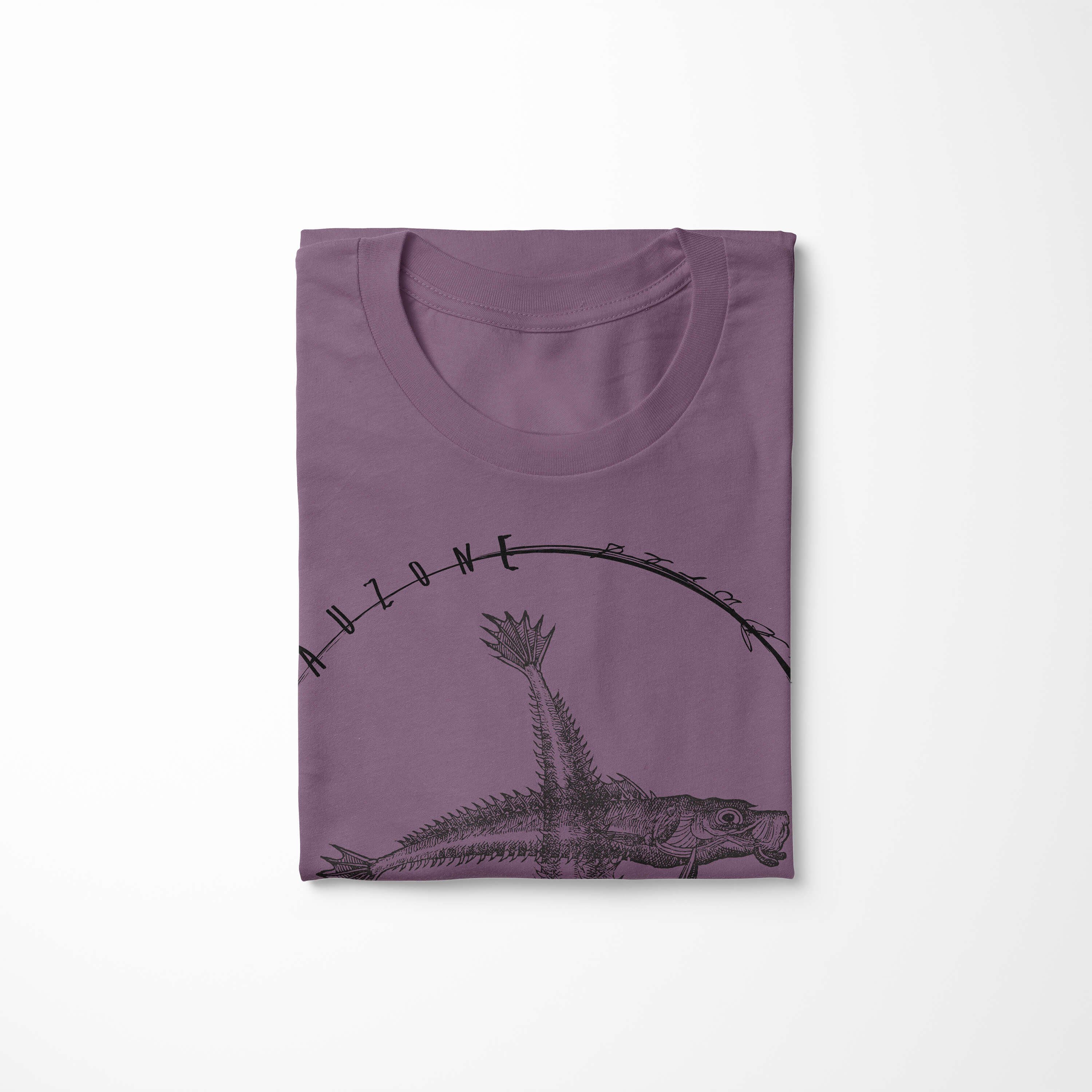 Sinus Art Struktur 074 Creatures, feine Sea T-Shirt Serie: und / Sea sportlicher Fische Schnitt Tiefsee T-Shirt Shiraz 