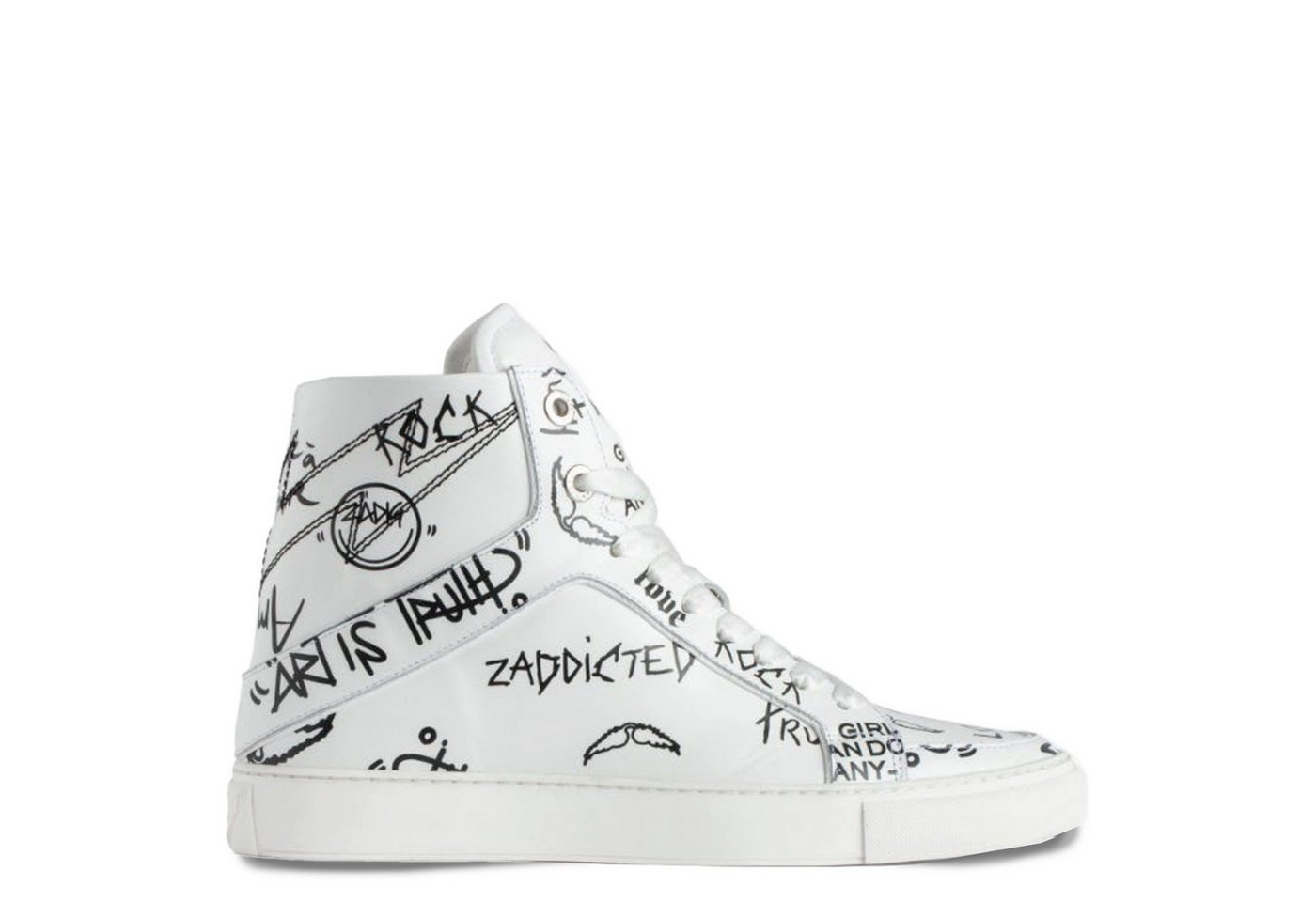 ZADIG & VOLTAIRE ZADIG&VOLTAIRE Sneaker HIGH FLASH SMOOTH CALFSKIN GRA - Weiß Sneaker