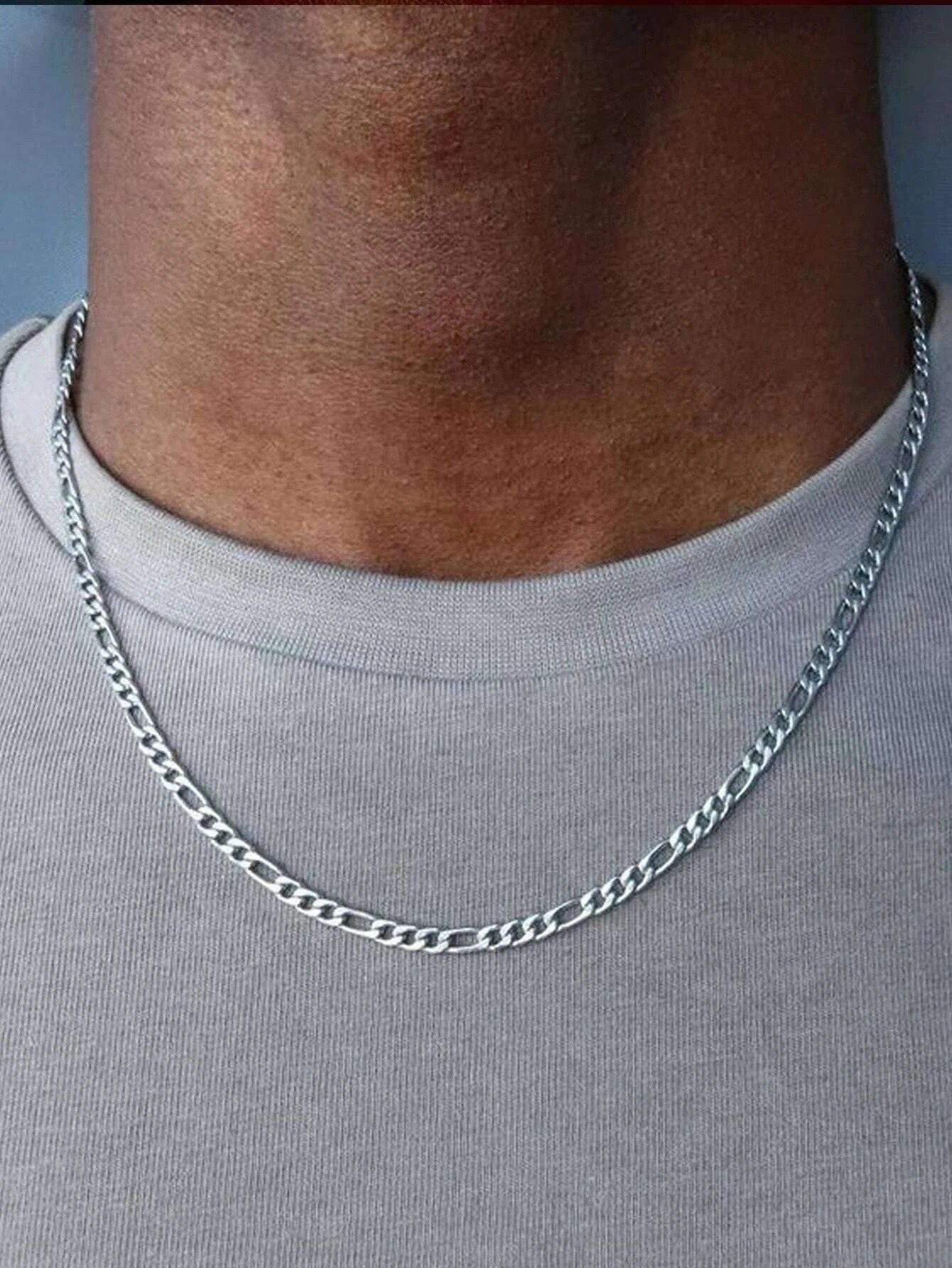 GOLDKLEIN Edelstahlkette Herren Edelstahl Silber Mode Schmuck Figaro, Angebot - inkl. Schmuckbox