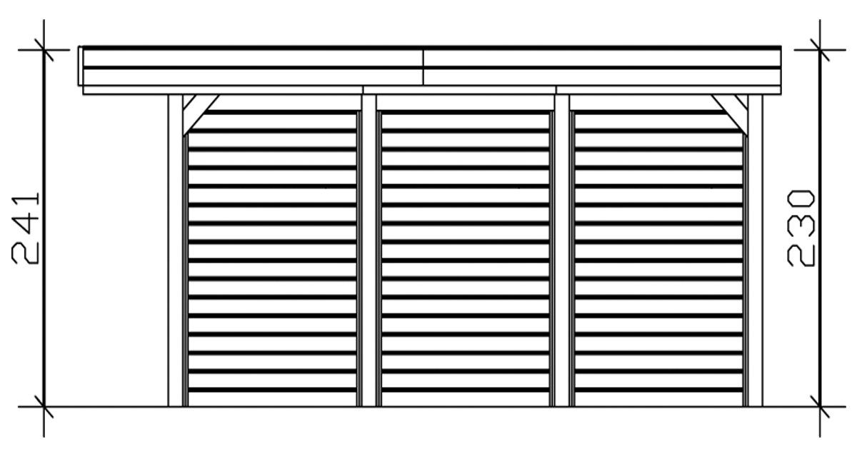 Skanholz Einzelcarport mit cm Friesland (Set), Rückwänden BxT: 210 cm, 314x555 Seiten- und Einfahrtshöhe, 1