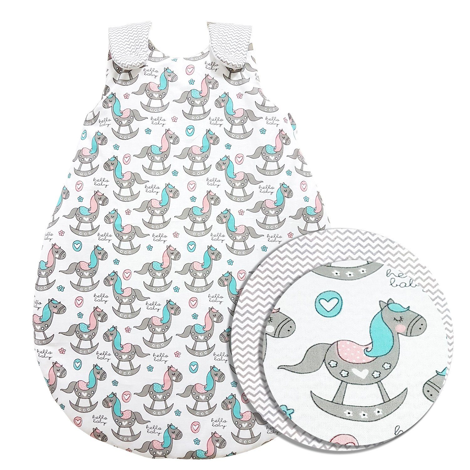 Baby-Joy Babyschlafsack Schlafsack für Babys ZICK-ZACK Linie 100% Baumwolle günstig online kaufen