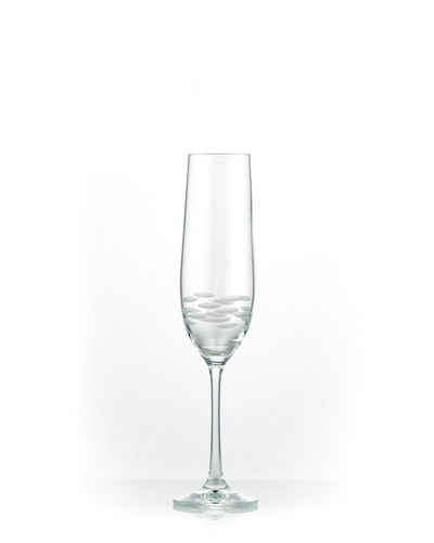 Crystalex Sektglas Viola Stone matt geschliffen 190 ml 6er Set, Kristallglas, Kristallglas, matt Schliff