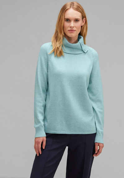 STREET ONE Rollkragenpullover mit Rippstrick Details