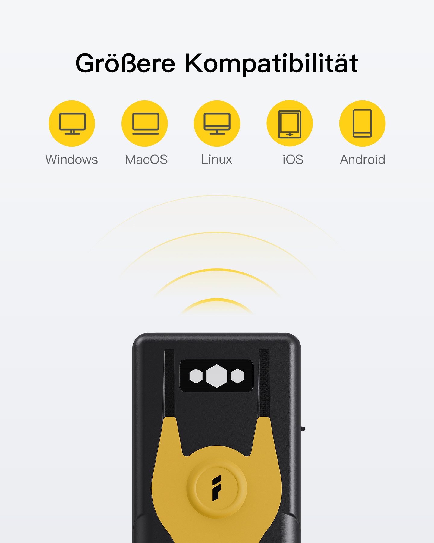 Inateck 1D/2D Bluetooth Scanner mit 2,4Ghz USB Adapter, BCST-42 Handscanner