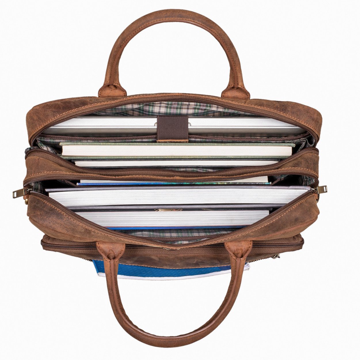 Benthill Aktentasche Echt Leder Laptoptasche Notebooktasche Umhängetasche Laptoptasche, Schultergurt / Umhängegurt Reißverschlussfach