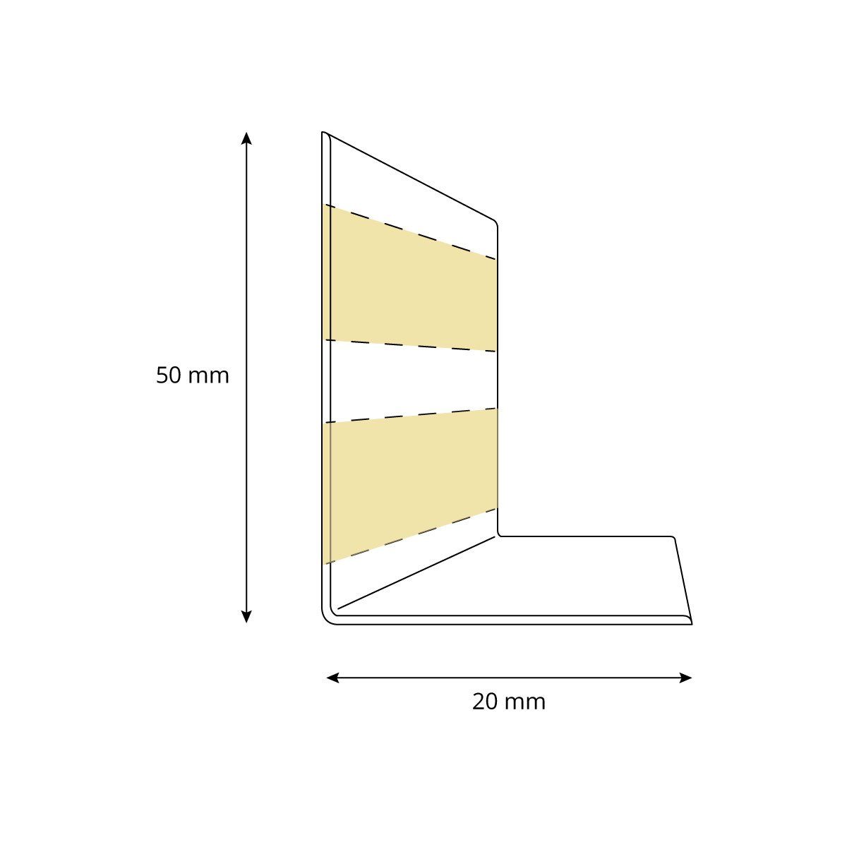 HOLZBRINK Sockelleiste PVC Weichsockelleiste selbstklebend 50x20mm Eiche Hell, L: 500 cm, 5m Rolle, Küchenabschlussleiste Arbeitsplatte, Fensterleiste, Fensterabdichtung