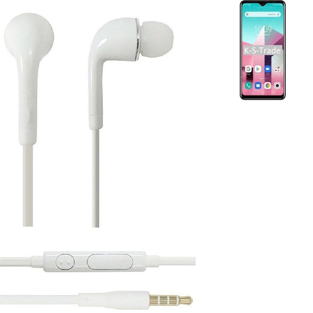 A80 (Kopfhörer mit In-Ear-Kopfhörer Blackview Mikrofon u Plus Lautstärkeregler K-S-Trade weiß für Headset 3,5mm)