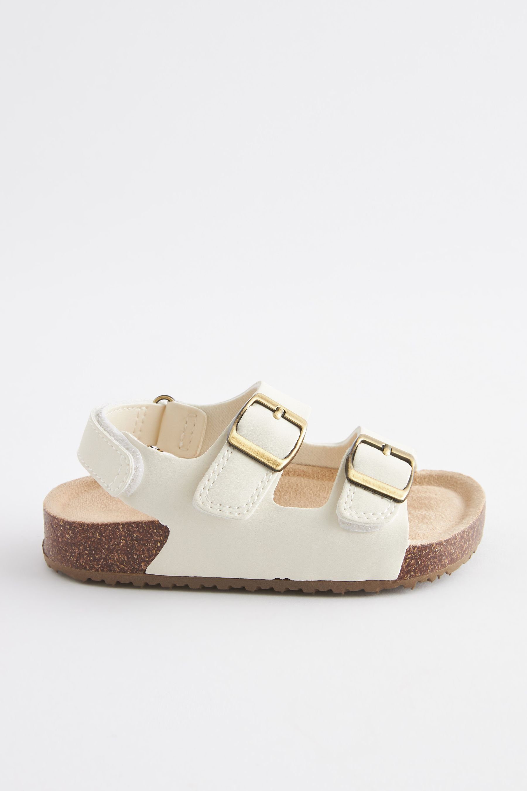 Korkbett-Sandalen mit (1-tlg) Next White Sandale Doppelschnalle