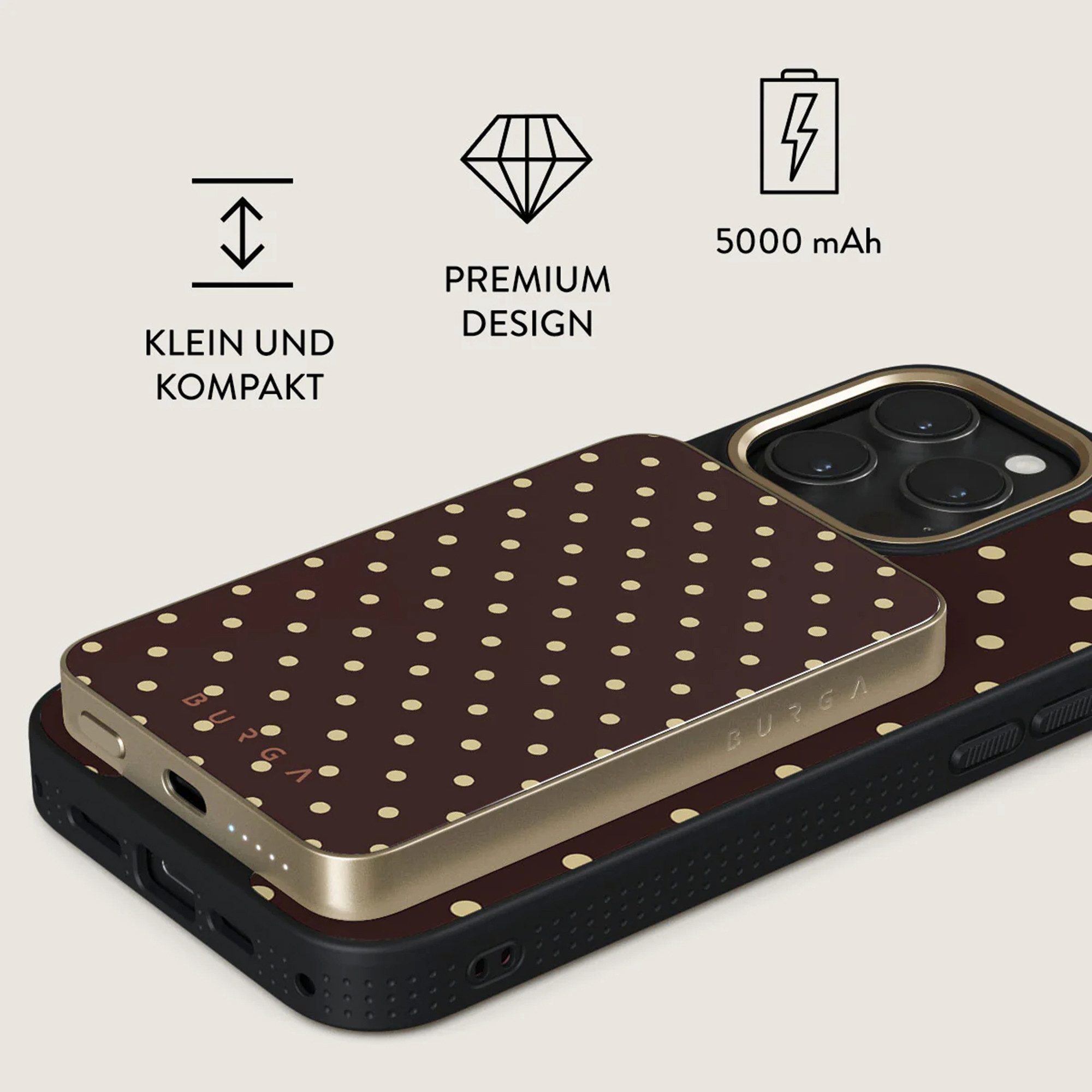BURGA Burga Magnetische Powerbank 5.000 mAh - MagSafe und Qi2 - Sorry Busy / Powerbank (1 St)
