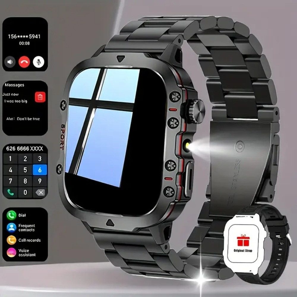 Herren's HD-Touchscreen, LED Sport-Tracker Smartwatch