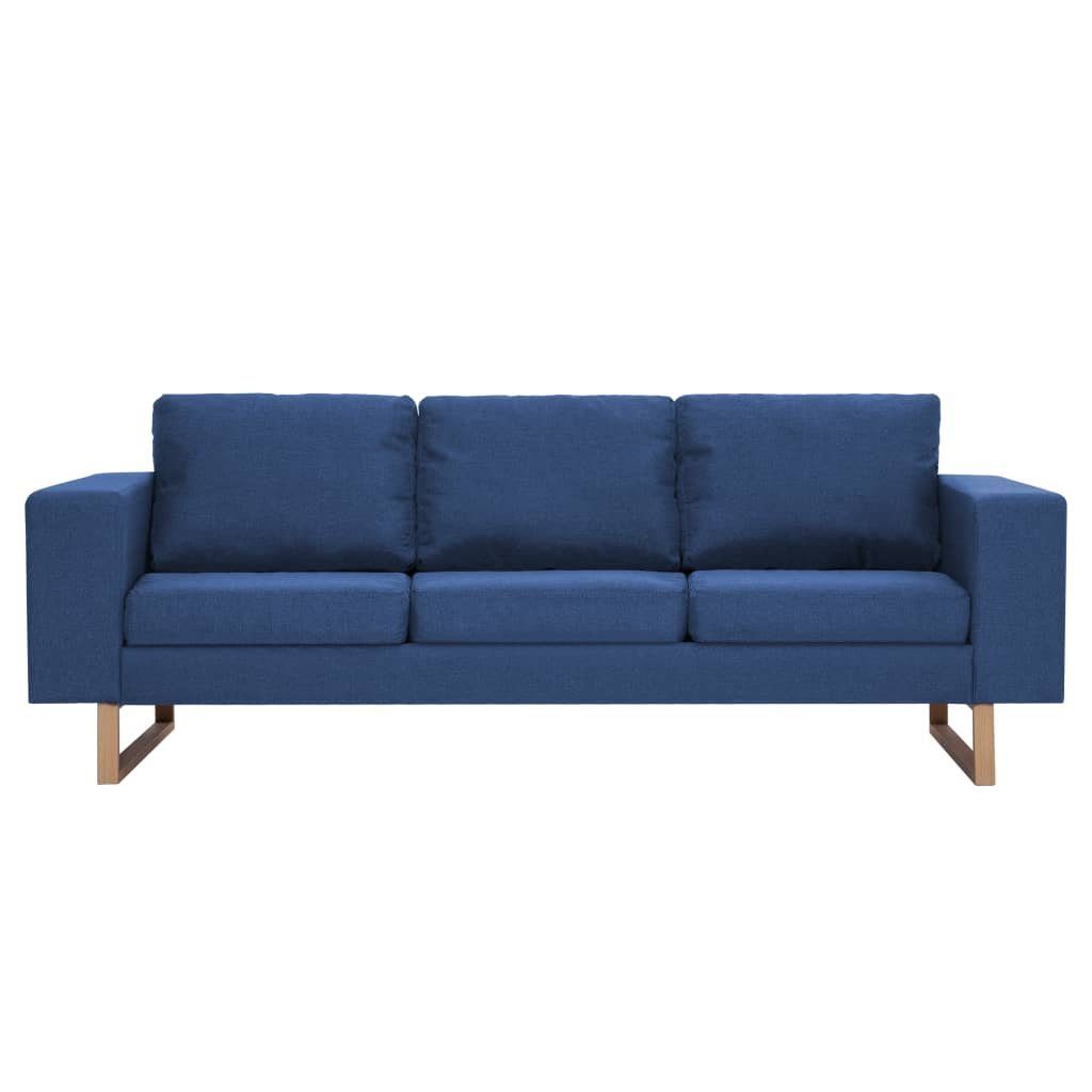 vidaXL Sofa 2-tlg. Sofagarnitur Stoff Blau