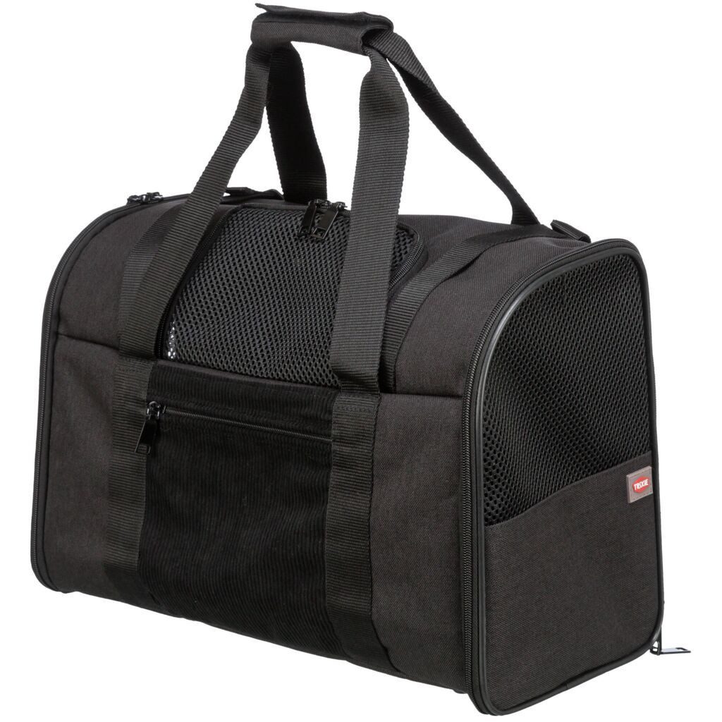 TRIXIE Tiertransporttasche Rucksack Connor - schwarz/grau - 42 × 29 × 21 cm
