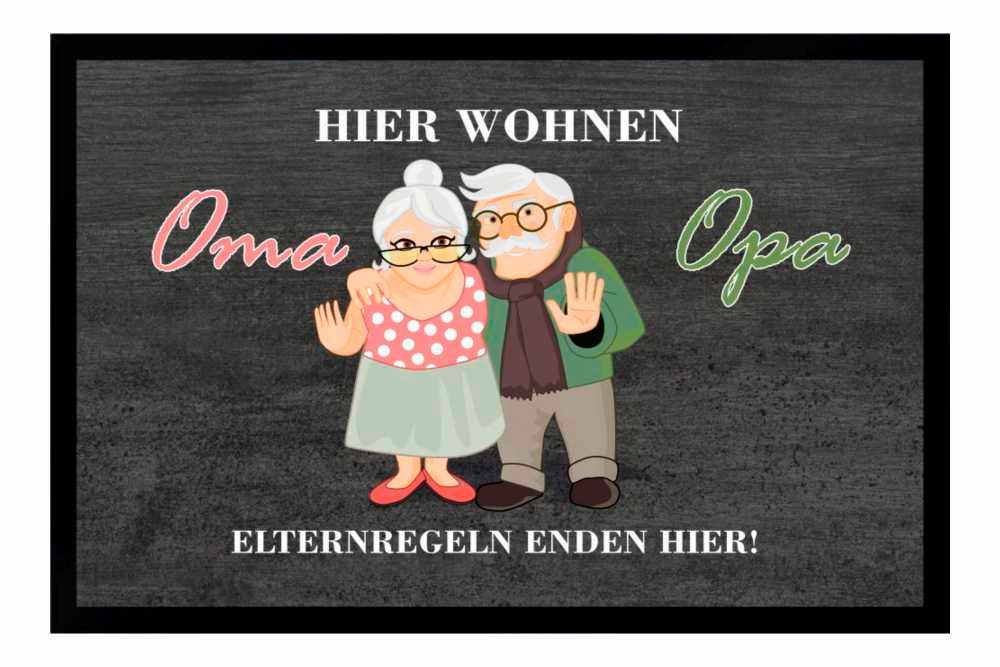 Ladreas Fußmatte Schmutzfangmatte Oma Opa Eltenregeln F254, 75x50 günstig online kaufen