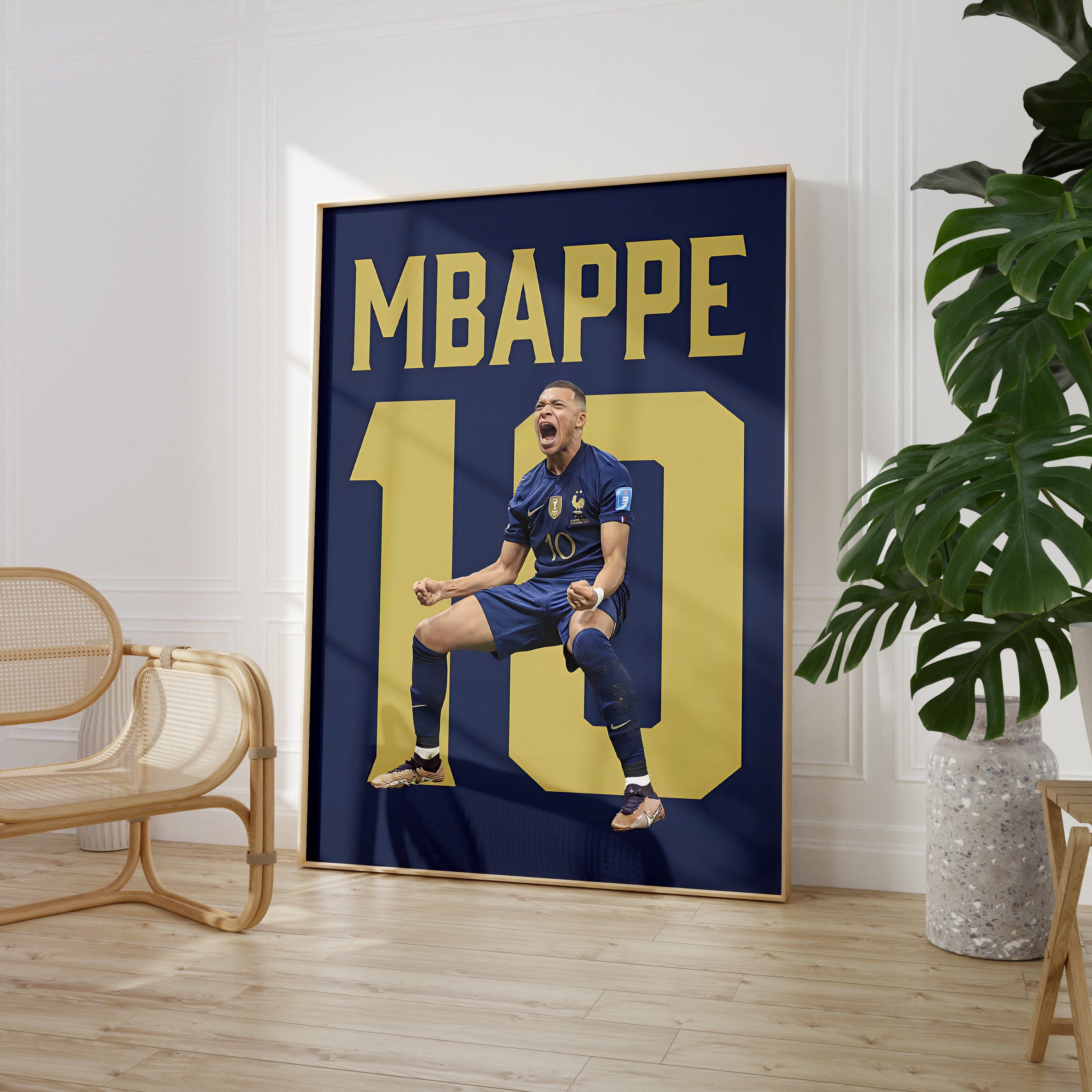 JUSTGOODMOOD Poster Premium ® Kylian Mbappe 10 Jubel Frankreich · Fußball · ohne Rahmen