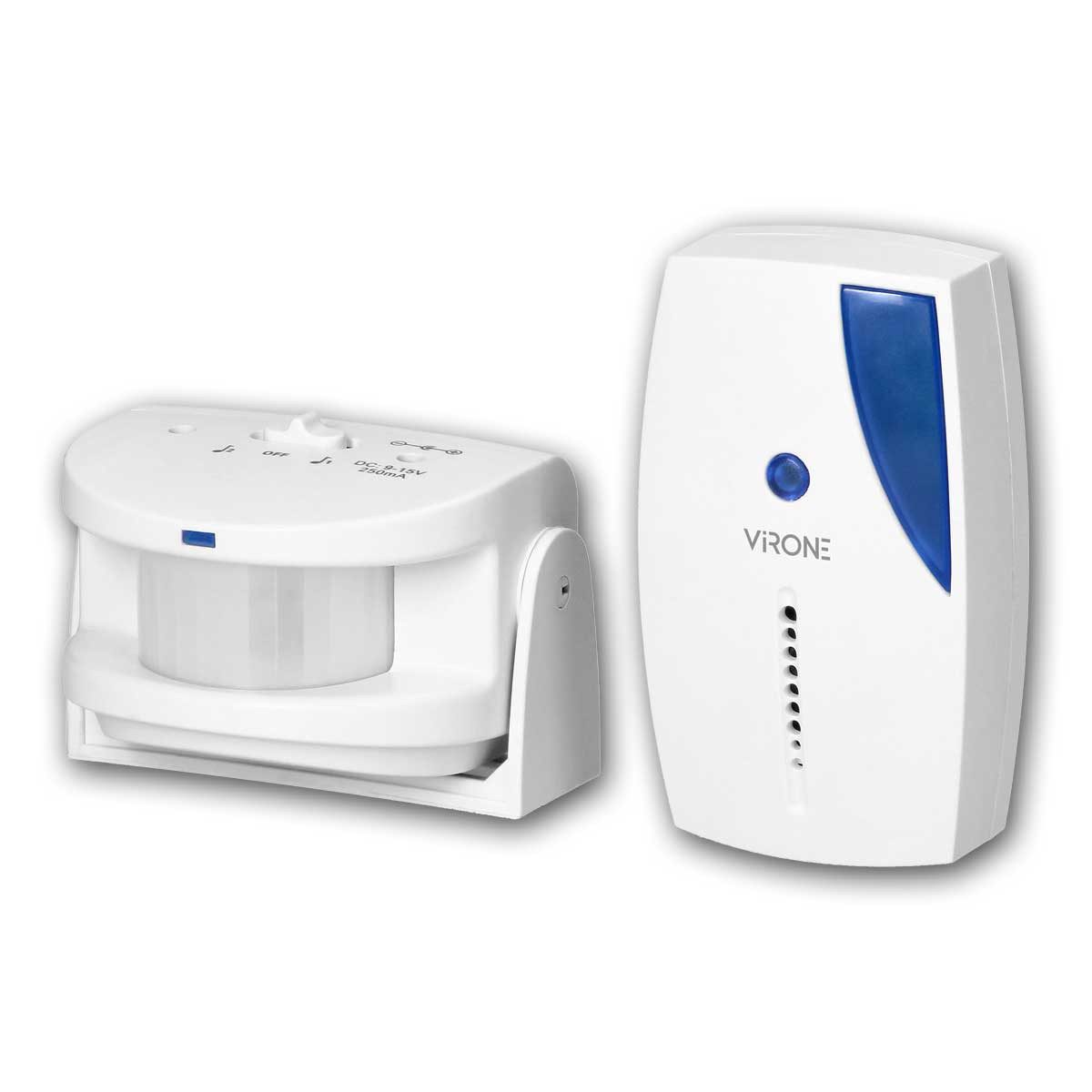 Virone Bewegungsmelder Funk-Durchgangsmelder, 36 Töne, PIR-Sensor, 90dB
