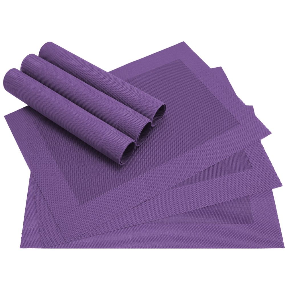 matches21 HOME & HOBBY Platzset Tischset BORDA 6er violett lila Tischunterlage als Tischdeko, (6-St), modernes Esstisch Platzdeckchen als abwaschbarer Tischuntersetzer