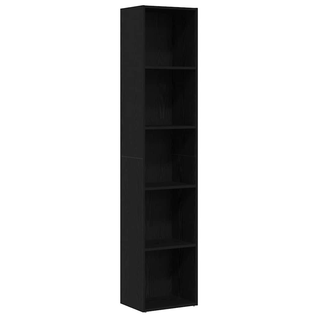 vidaXL Bücherregal Bücherregal Eiche Schwarz 40 x 30 x 189 cm Holzwerkstoff, 1-tlg.