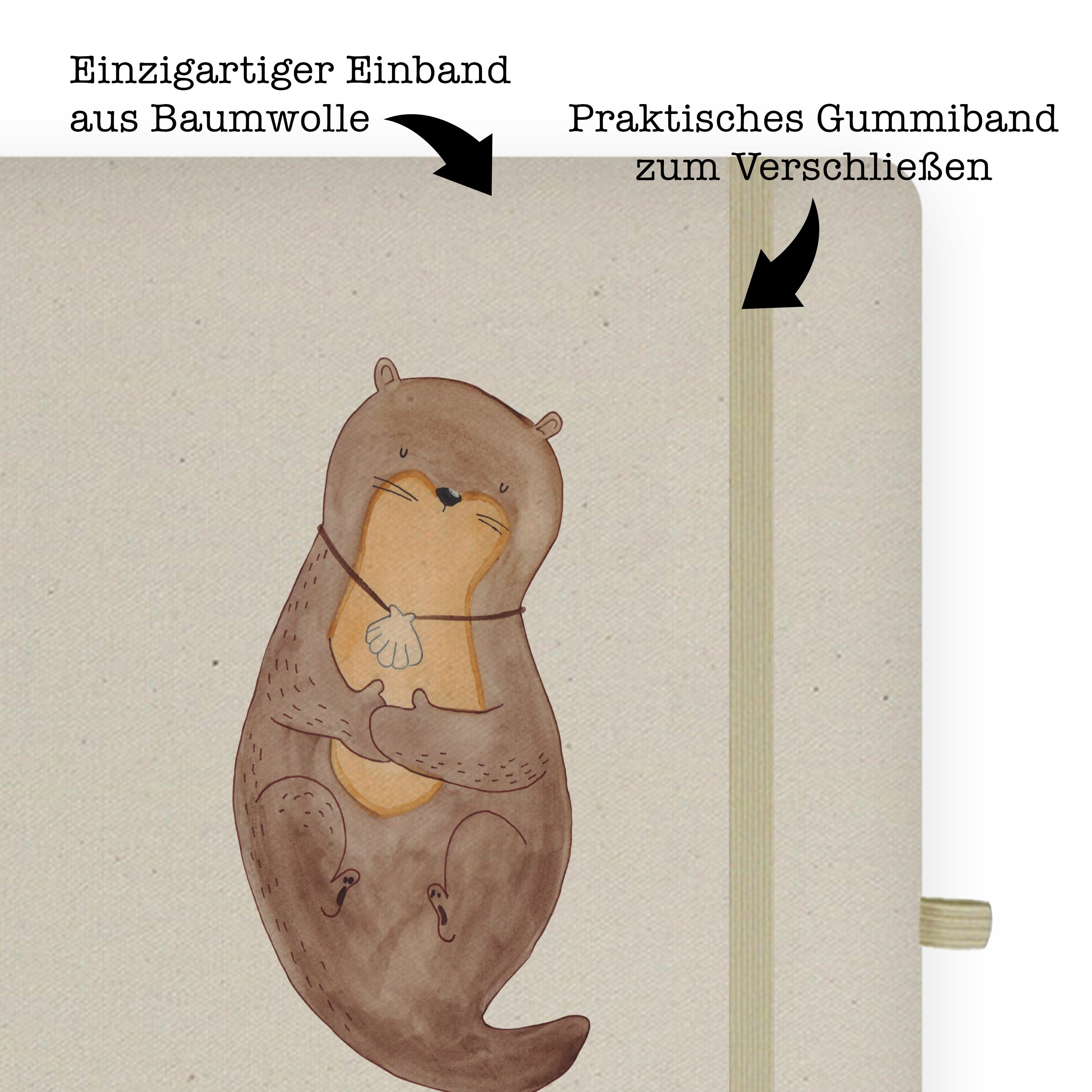 Transparent mit träu & Muschelmedaillon Panda Panda & Mrs. Notizbuch - Mrs. Otter Geschenk, Mr. Mr. Otterliebe, -
