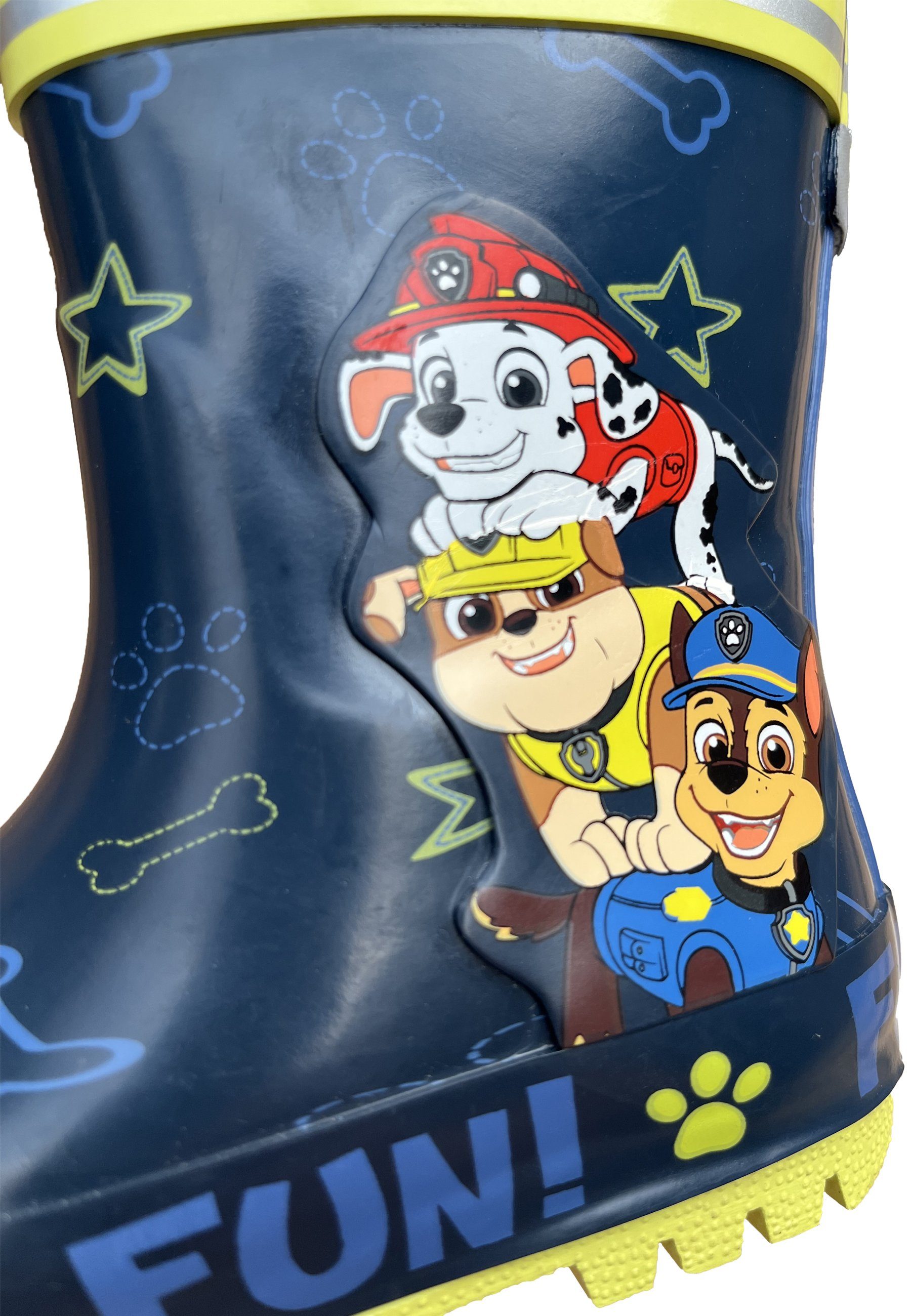 Reflektorstreifen Gummistiefel und Reflektorstreifen Kids2Go Hochwertiger Gummistiefel Gummipatch. Ferse/Schaft. PawPatrol Verstellbarem Schaft mit an Kordelzug